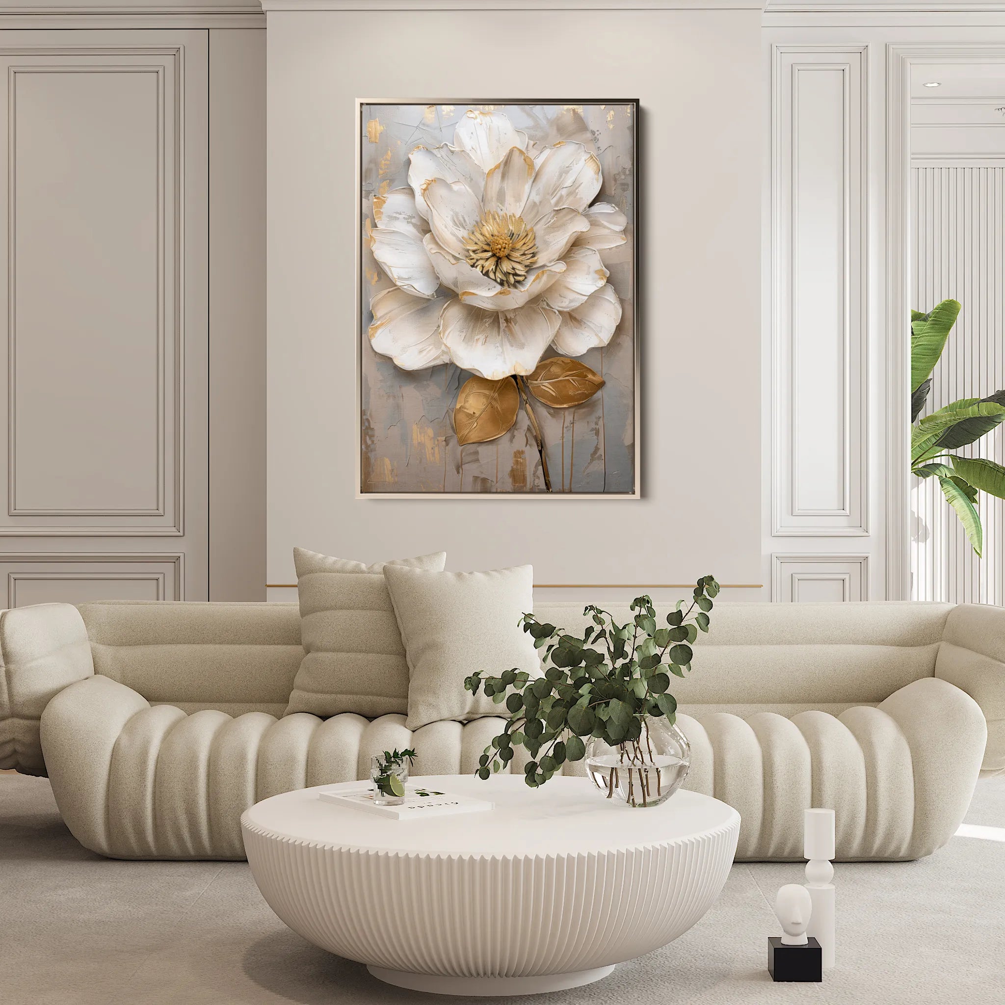 Floral 632 Canvas Art 60 x 40 cm / Black