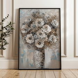 Floral 634 Canvas Art 60 x 40 cm / Black