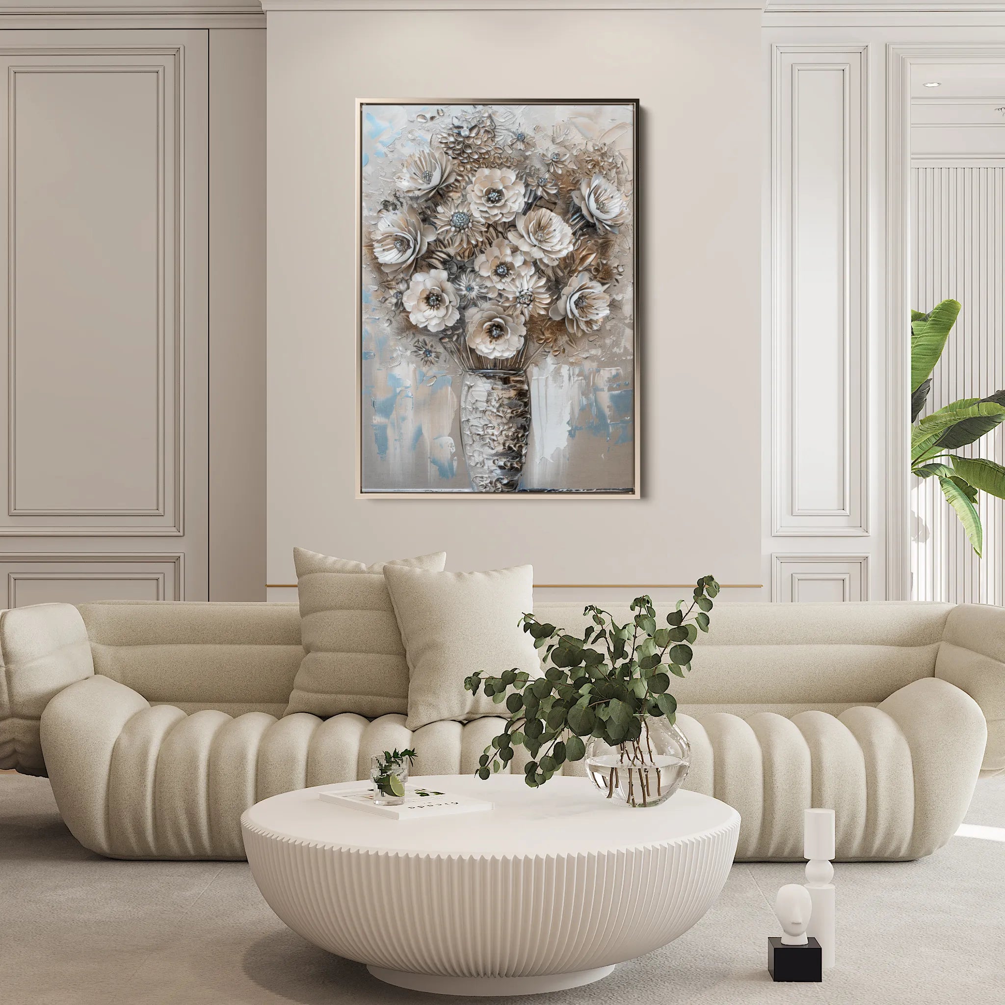 Floral 634 Canvas Art 60 x 40 cm / Black