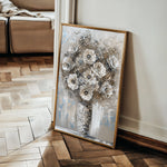Floral 634 Canvas Art 60 x 40 cm / Black