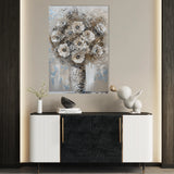 Floral 634 Canvas Art 60 x 40 cm / Black