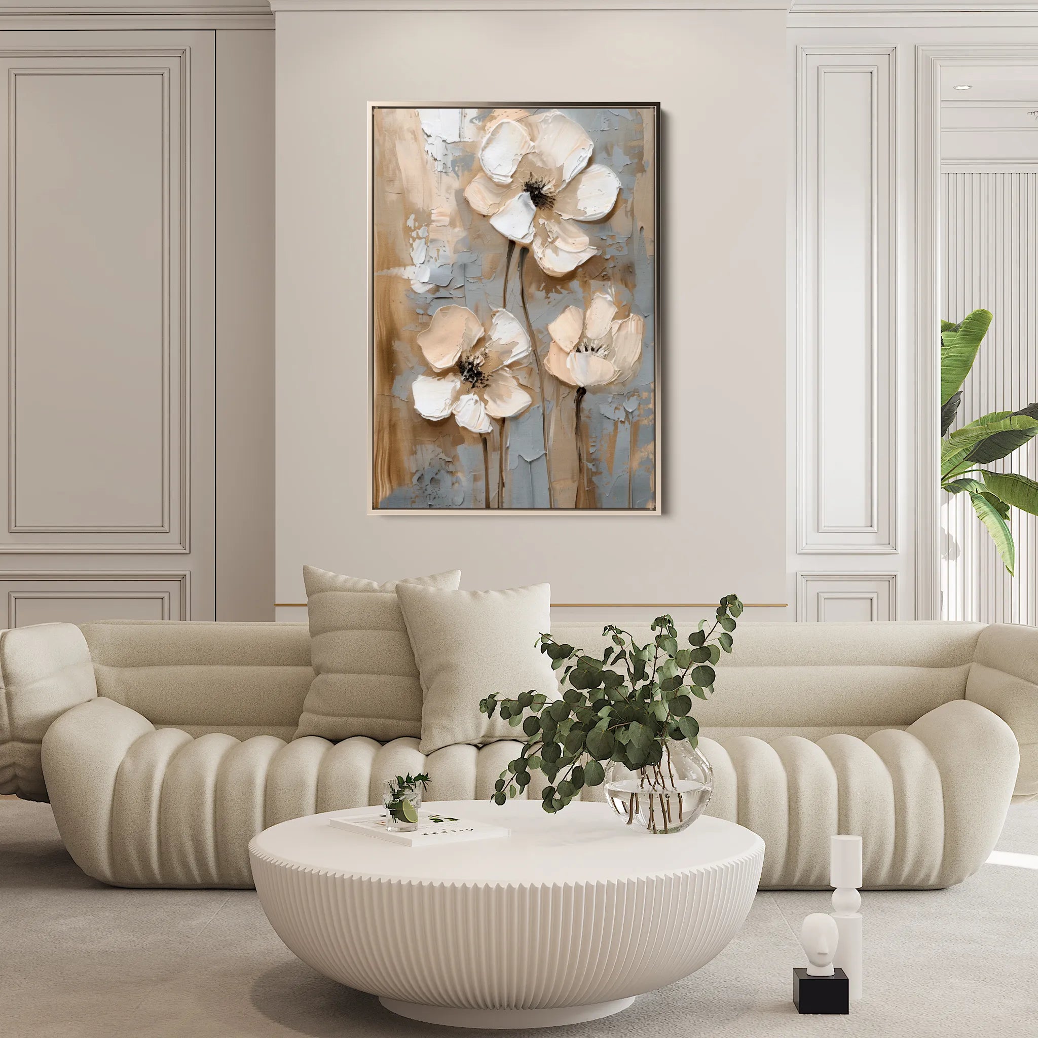 Floral 635 Canvas Art 60 x 40 cm / Black