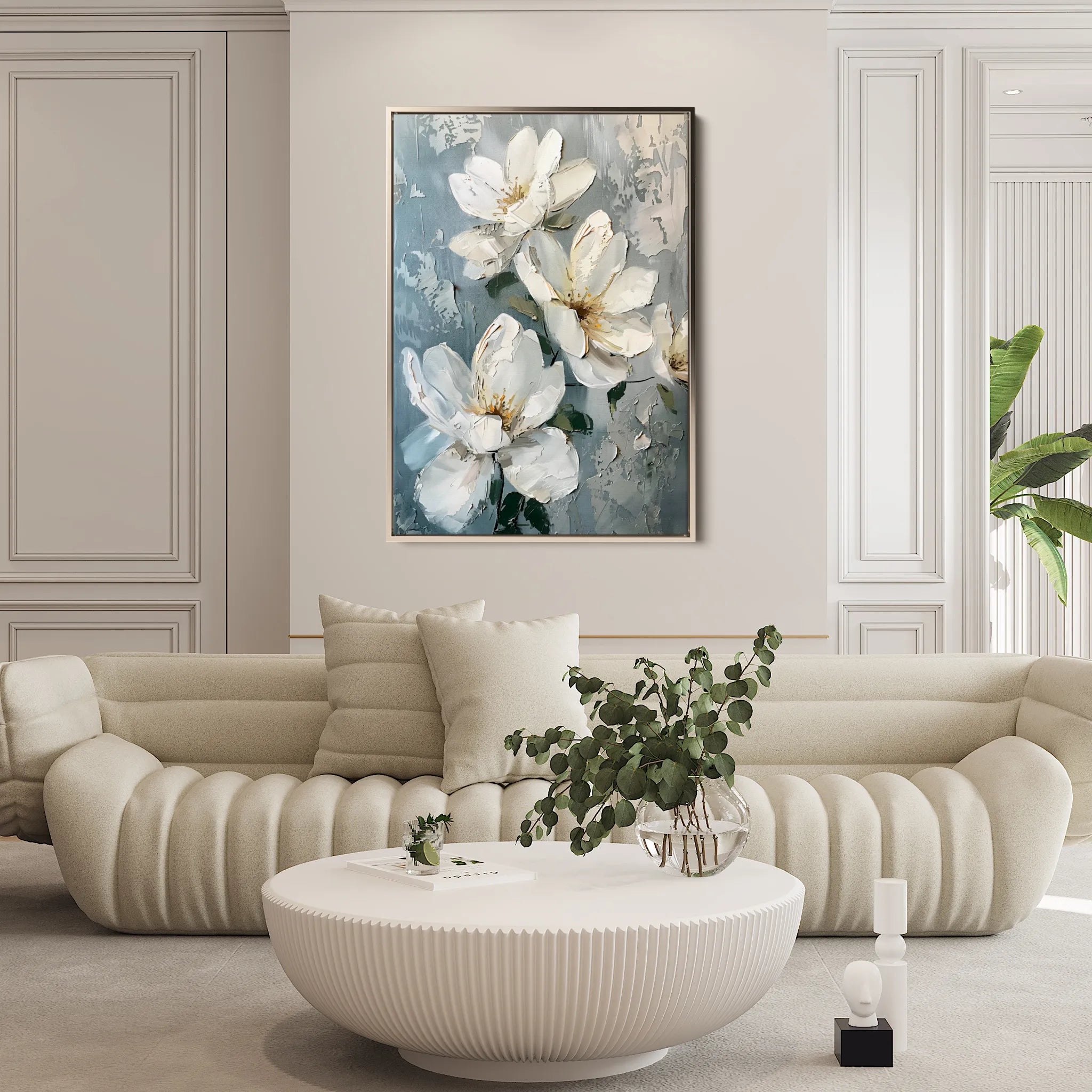 Floral 636 Canvas Art 60 x 40 cm / Black