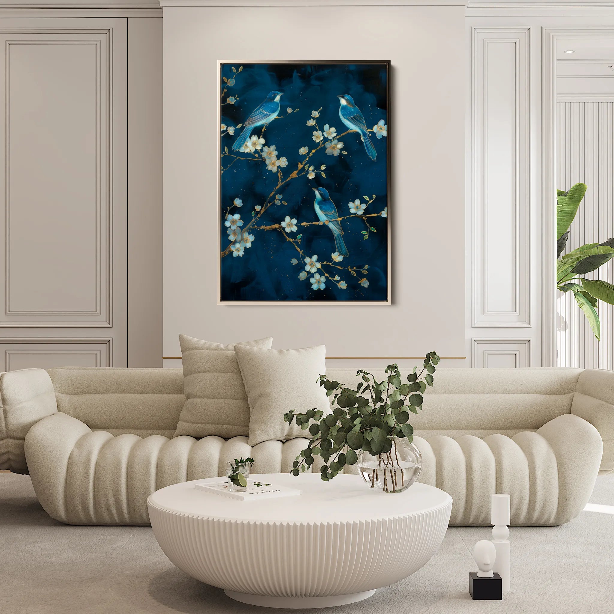 Floral 637 Canvas Art 60 x 40 cm / Black