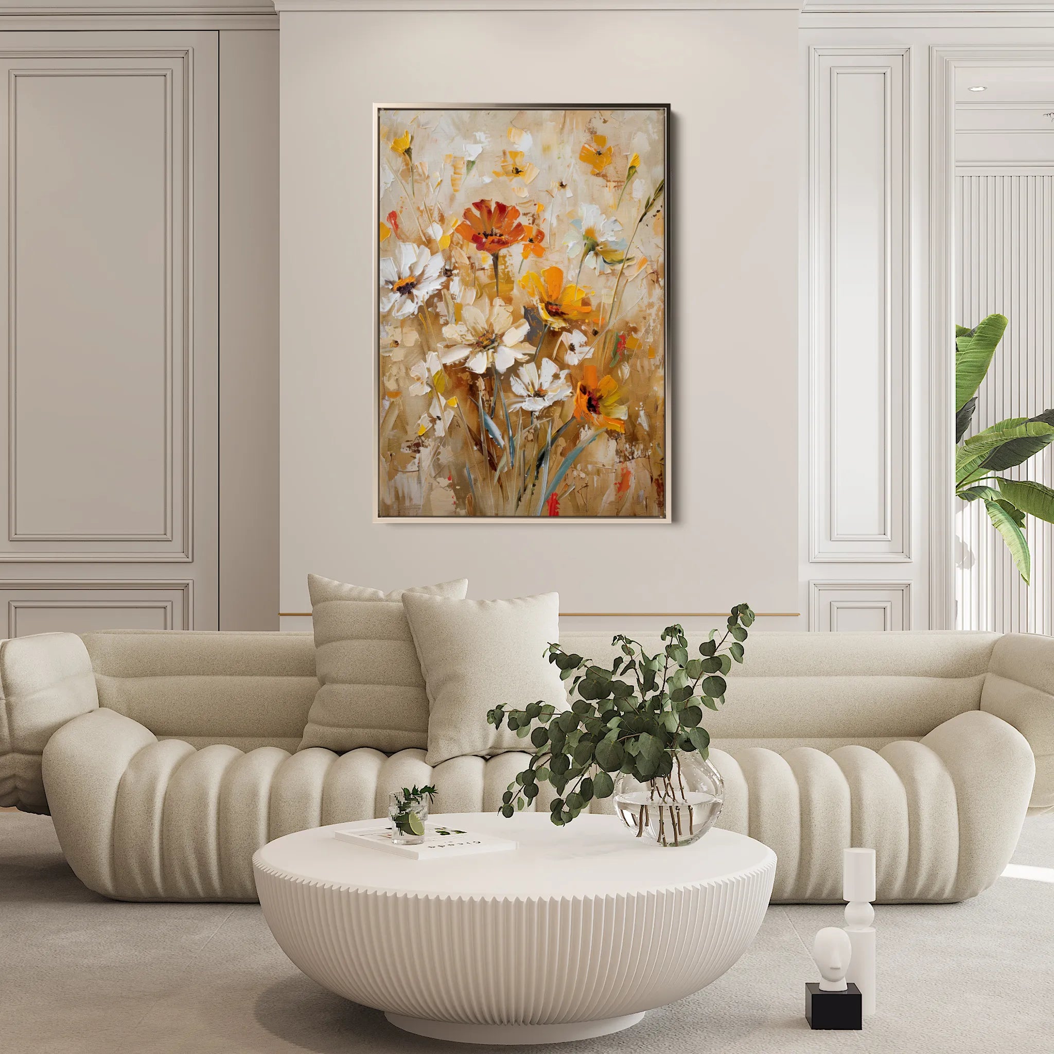 Floral 638 Canvas Art 60 x 40 cm / Black