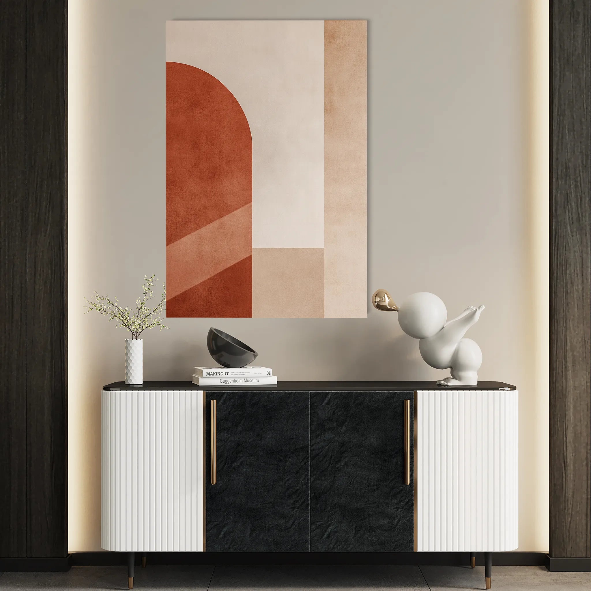 Abstract 639 Canvas Art 60 x 40 cm / Black