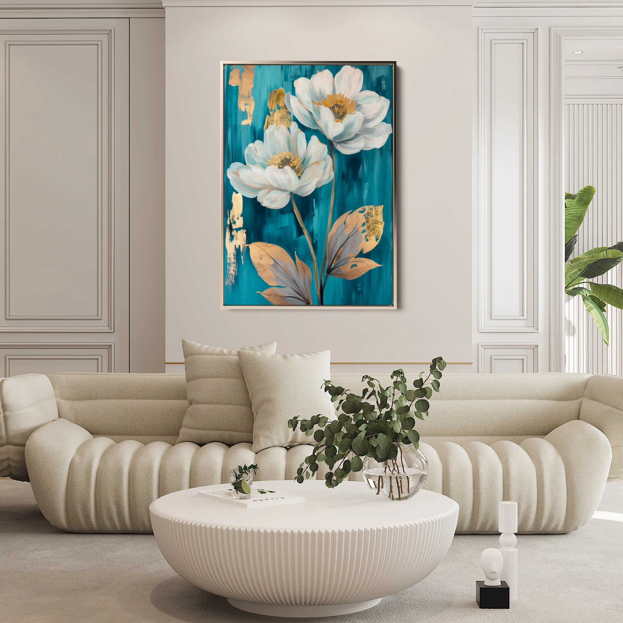Floral 639 Canvas Art 60 x 40 cm / Black