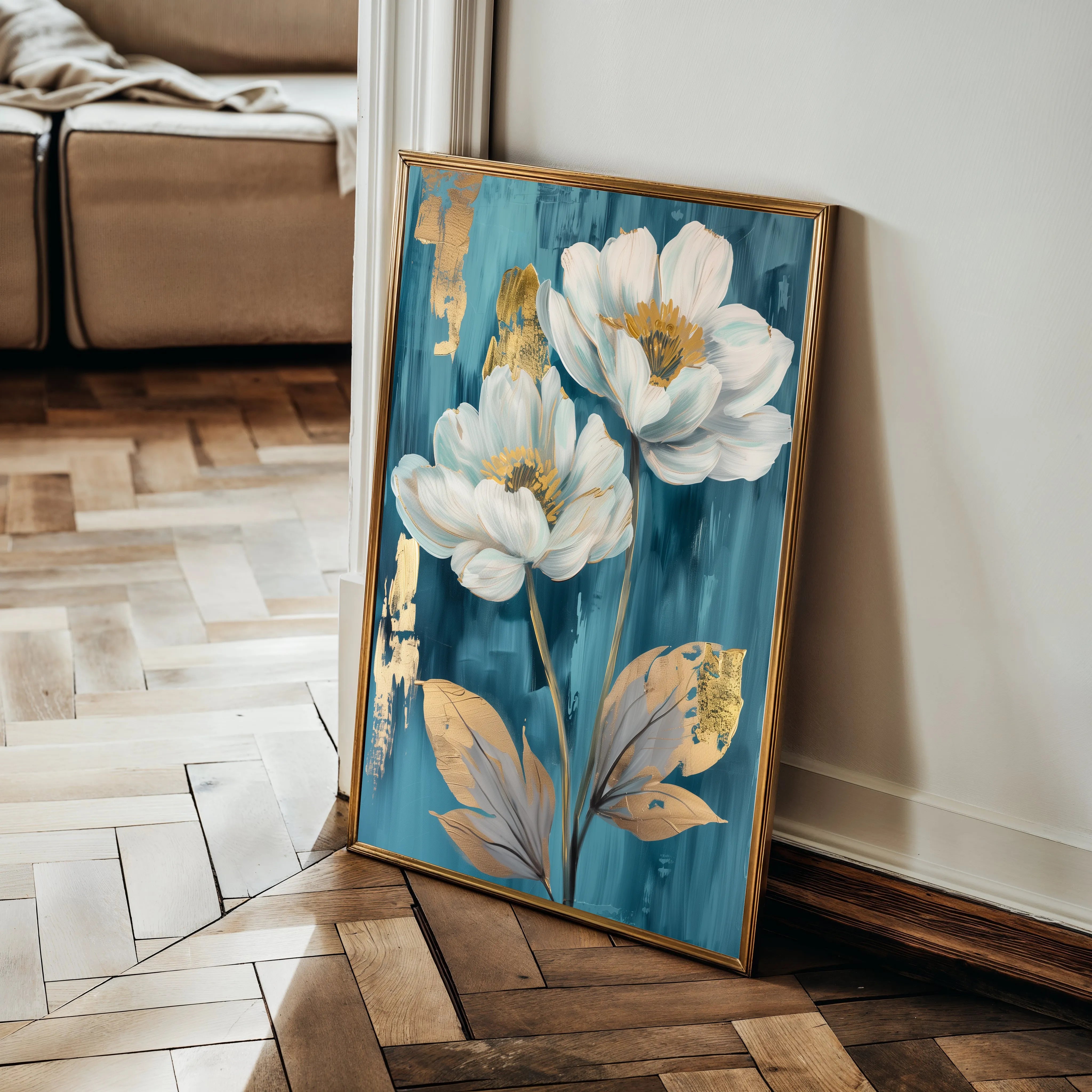 Floral 639 Canvas Art 60 x 40 cm / Black