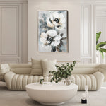 Floral 640 Canvas Art 60 x 40 cm / Black