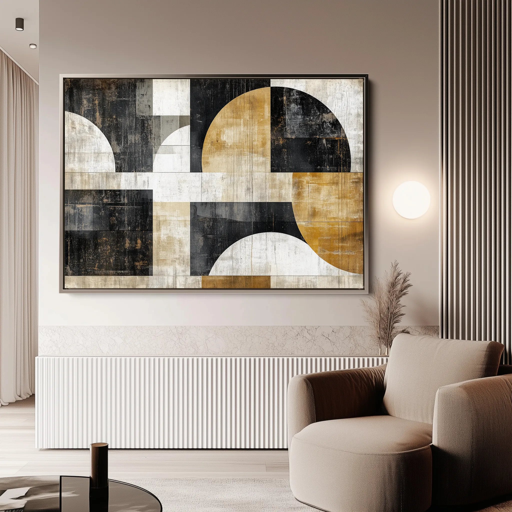 Abstract 641 Canvas Art 60 x 40 cm / Black