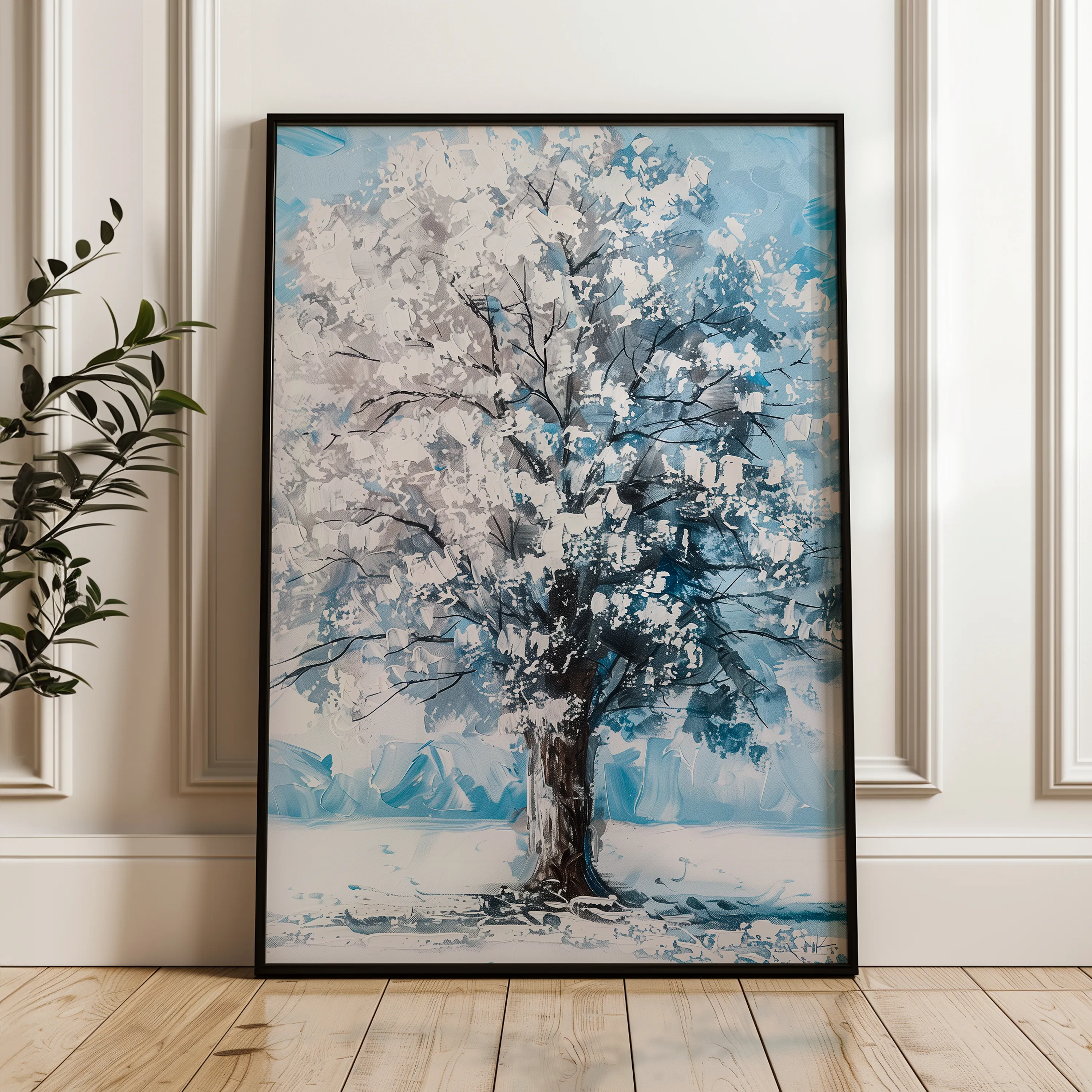 Floral 641 Canvas Art 60 x 40 cm / Black