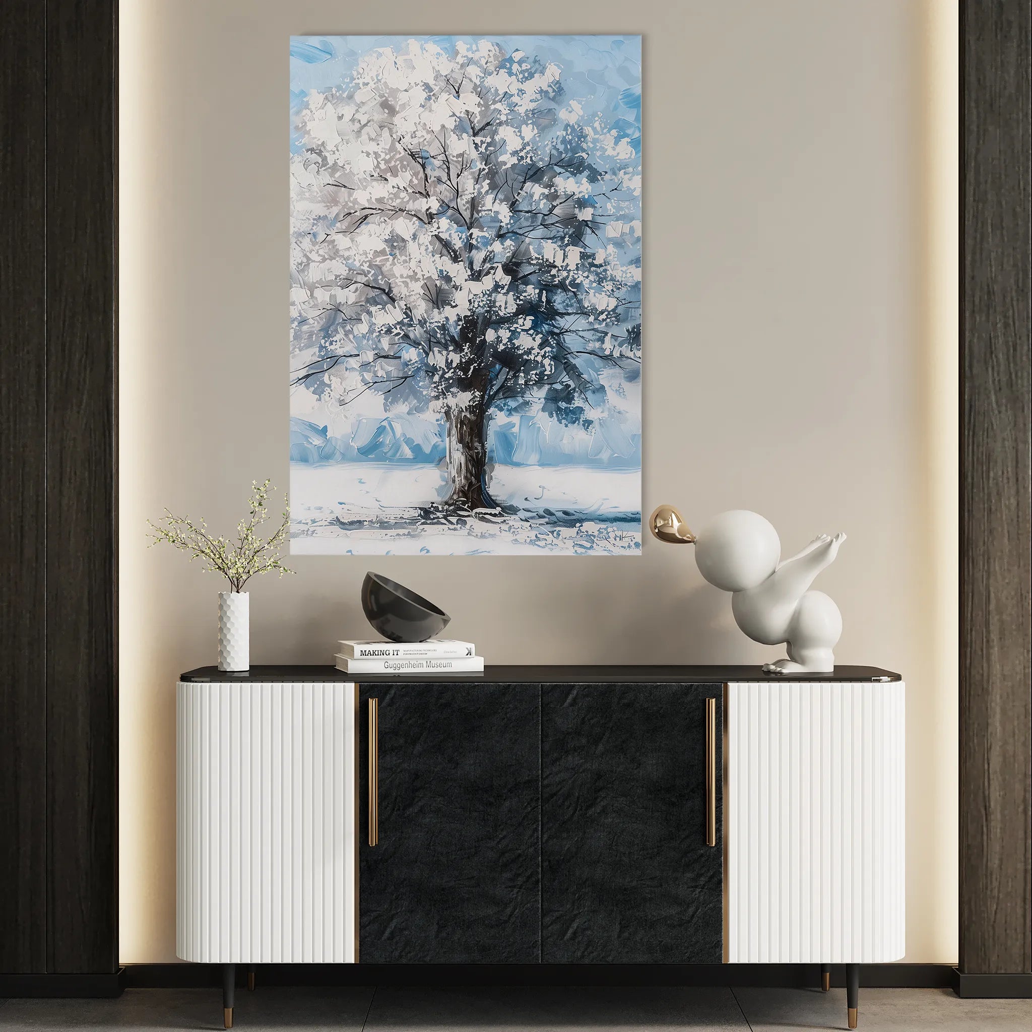Floral 641 Canvas Art 60 x 40 cm / Black