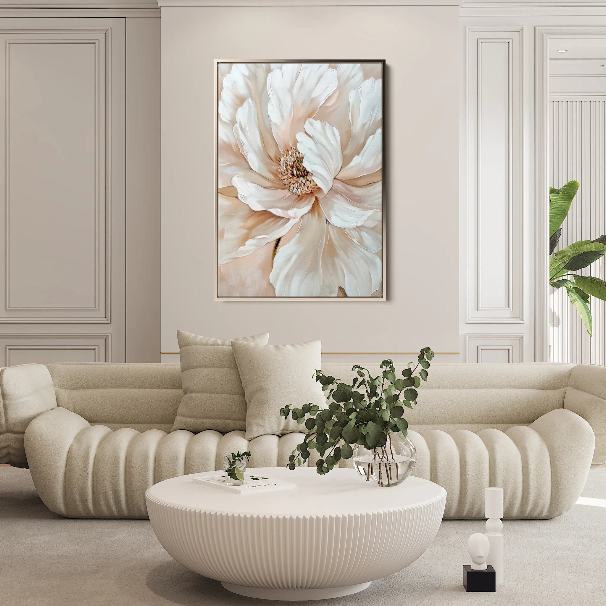 Floral 642 Canvas Art 60 x 40 cm / Black