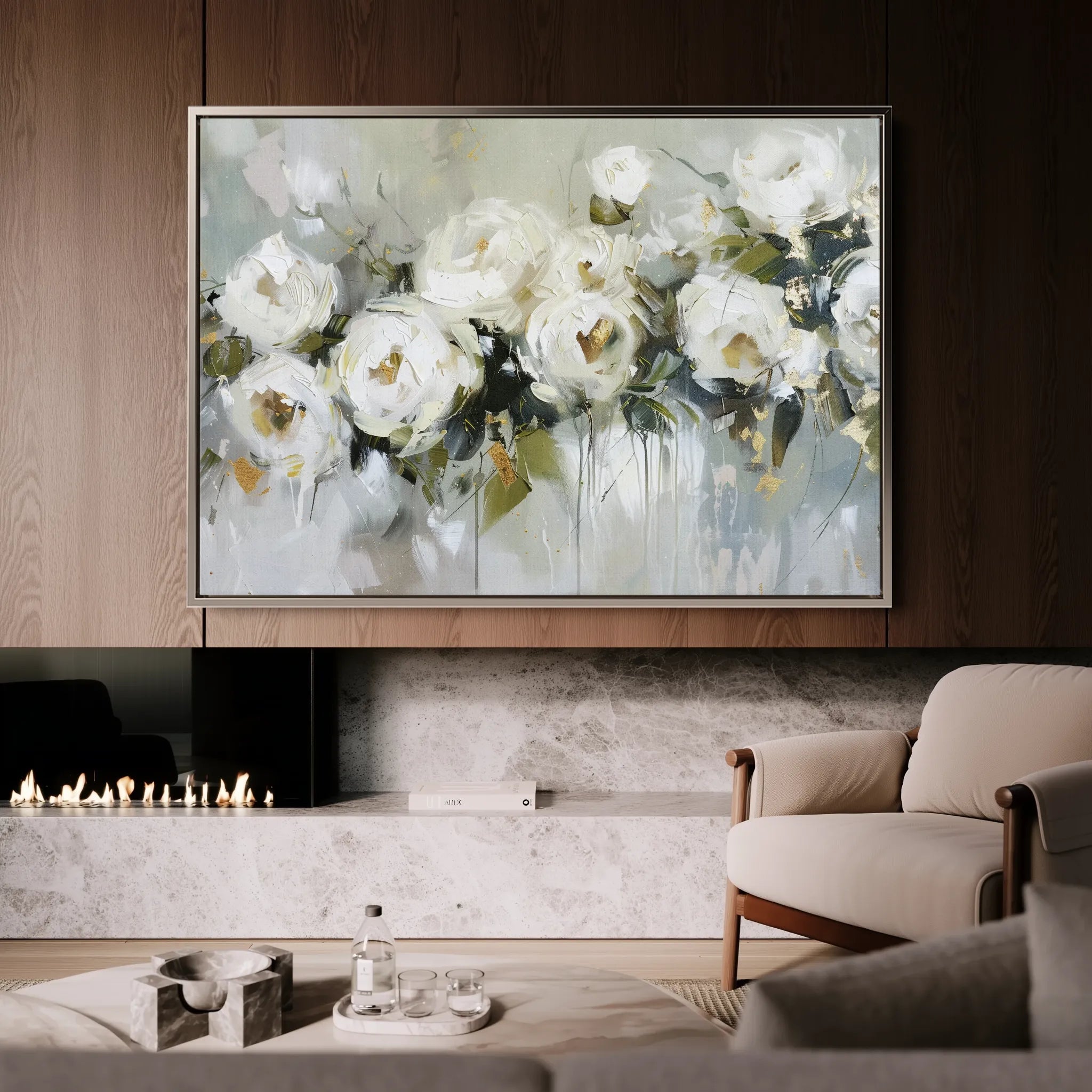Floral 643 Canvas Art 60 x 40 cm / Black