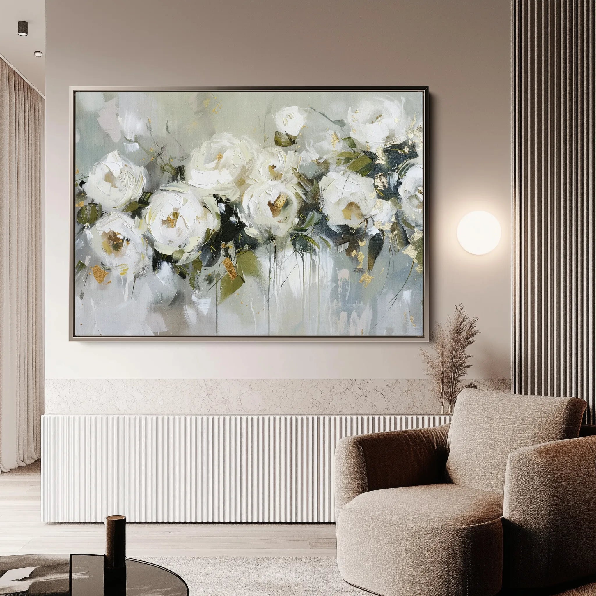 Floral 643 Canvas Art 60 x 40 cm / Black