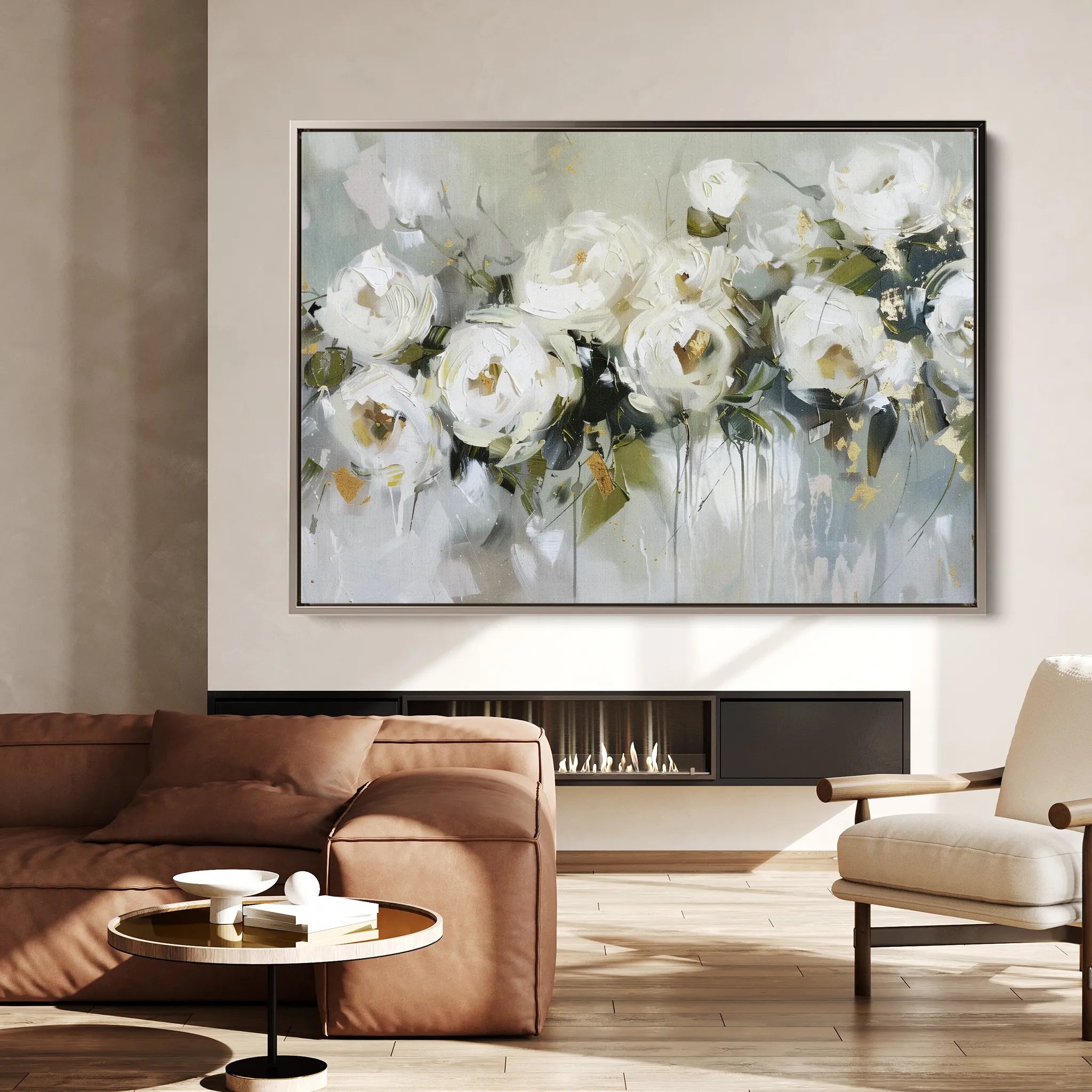 Floral 643 Canvas Art 60 x 40 cm / Black