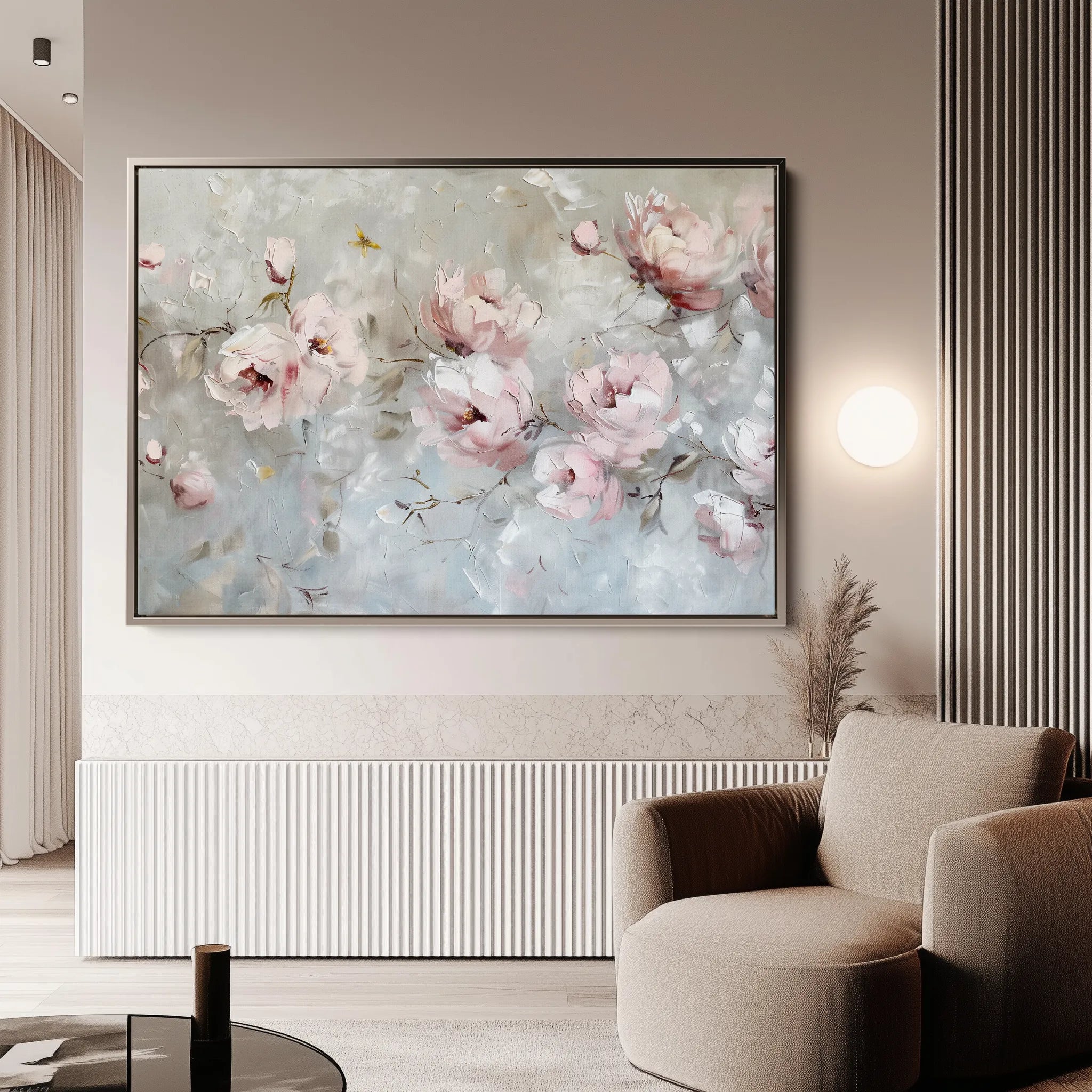 Floral 644 Canvas Art 60 x 40 cm / Black