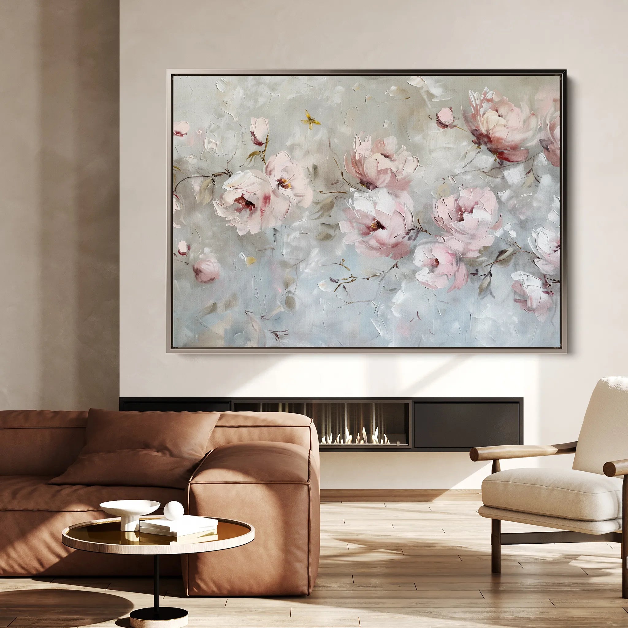 Floral 644 Canvas Art 60 x 40 cm / Black