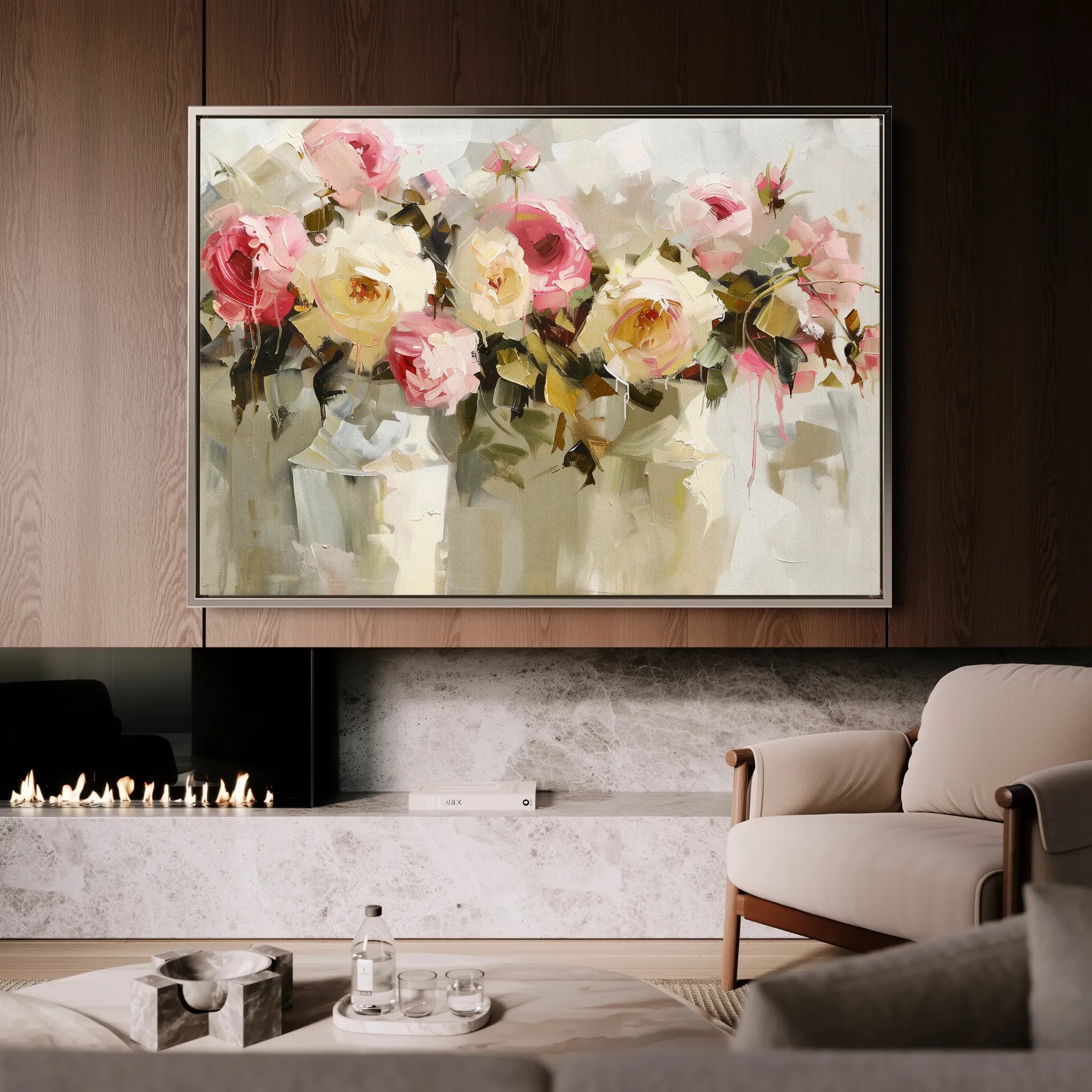 Floral 645 Canvas Art 60 x 40 cm / Black
