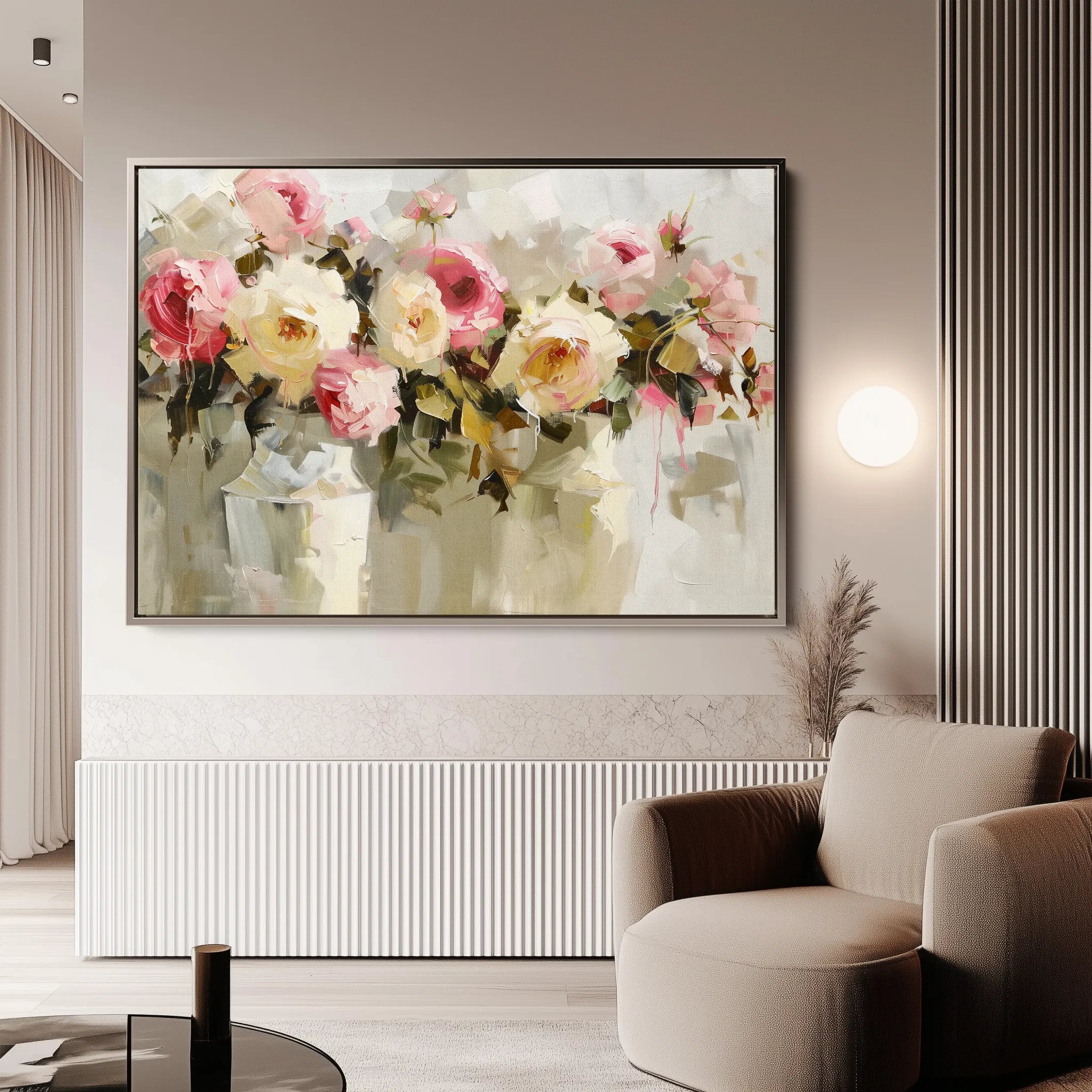 Floral 645 Canvas Art 60 x 40 cm / Black