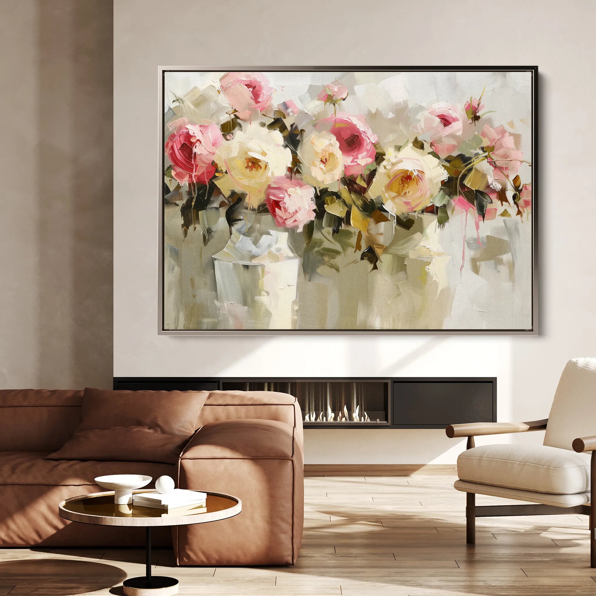 Floral 645 Canvas Art 60 x 40 cm / Black