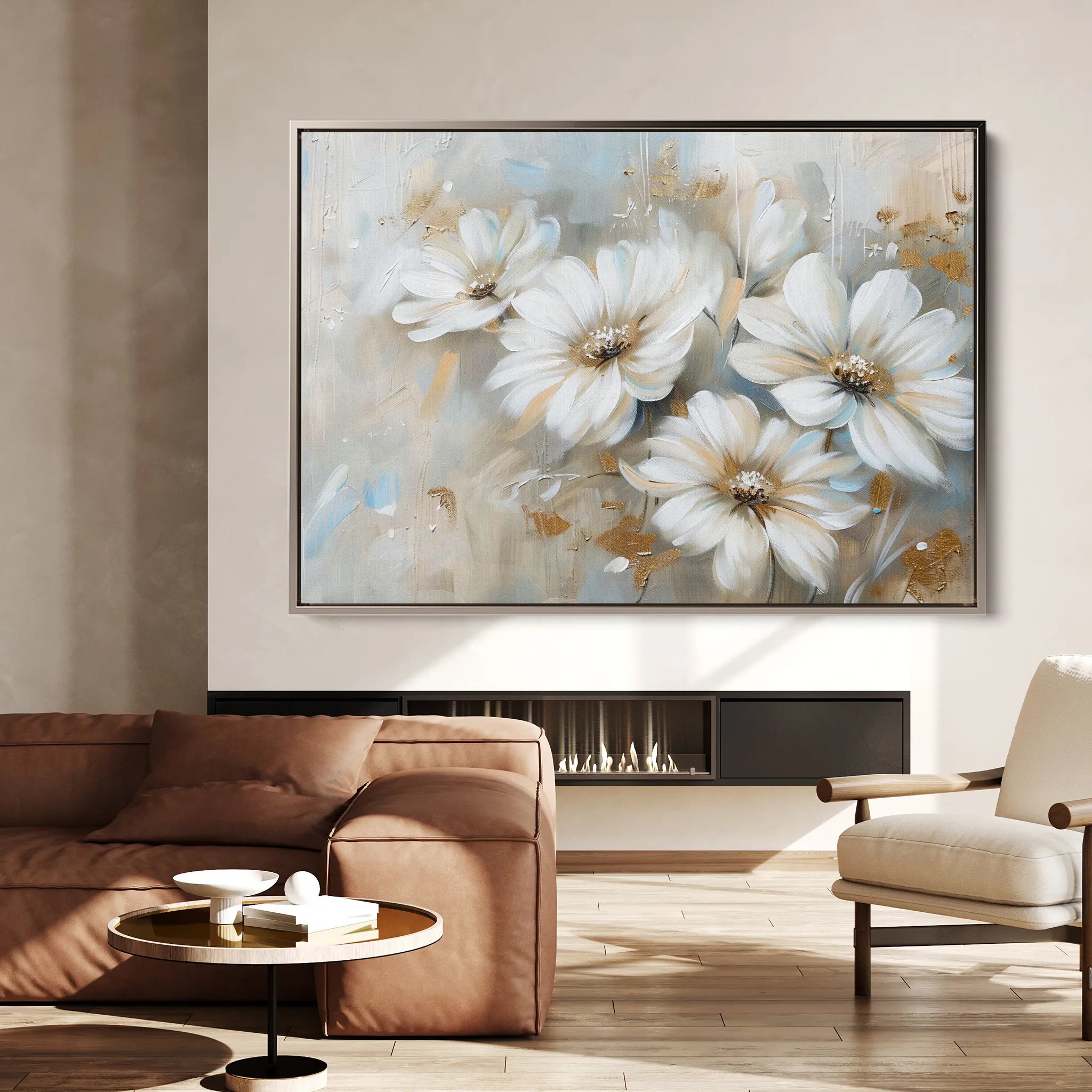 Floral 646 Canvas Art 60 x 40 cm / Black