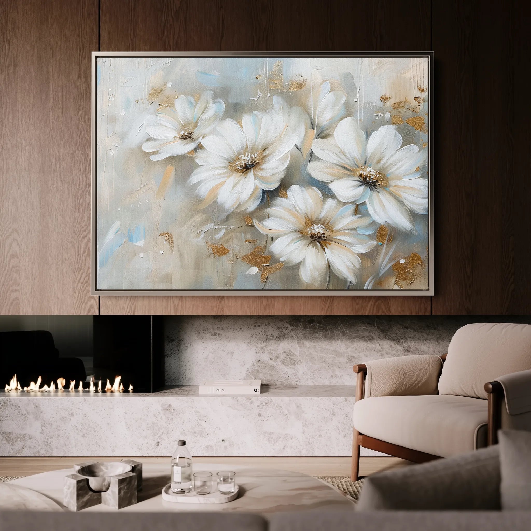 Floral 646 Canvas Art 60 x 40 cm / Black