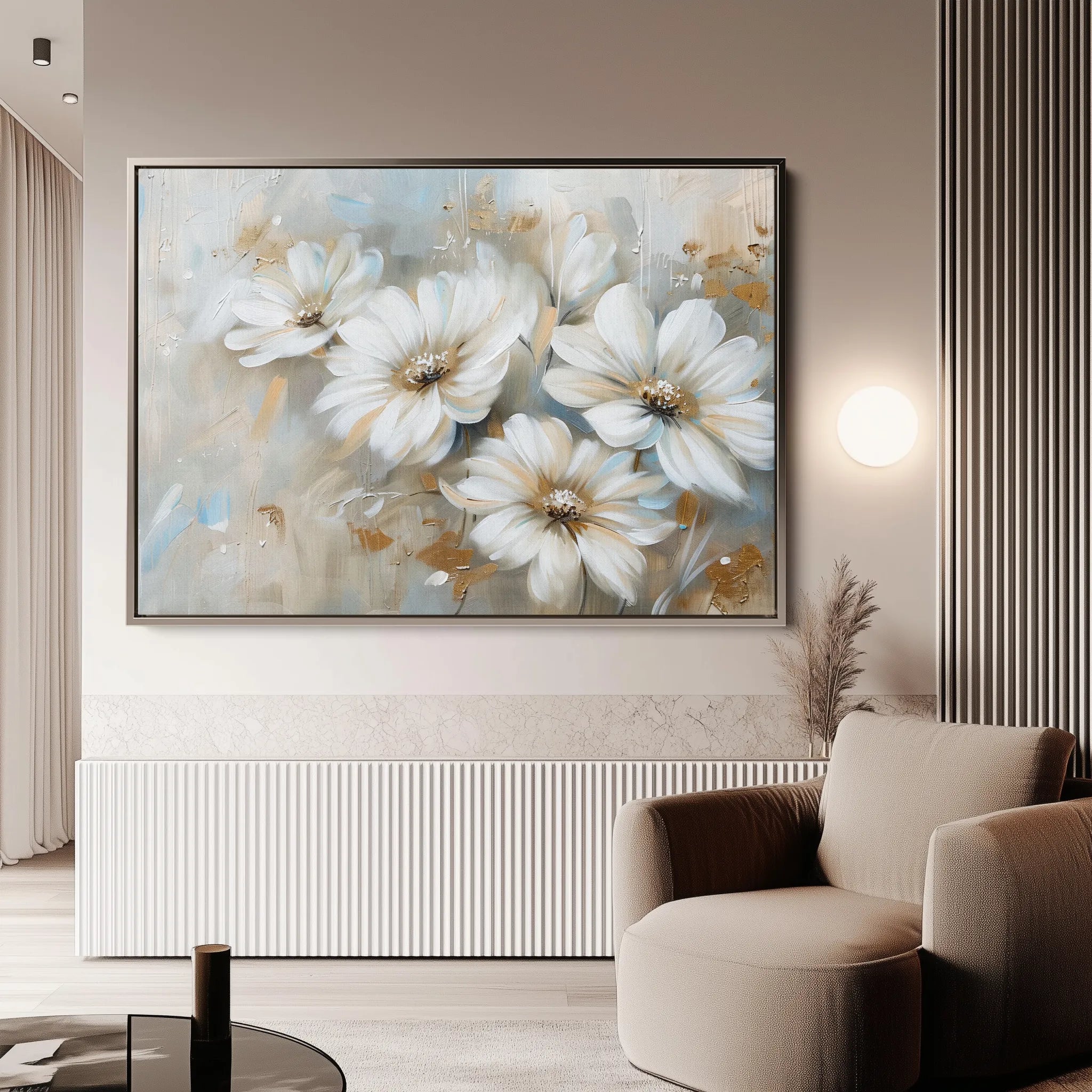 Floral 646 Canvas Art 60 x 40 cm / Black