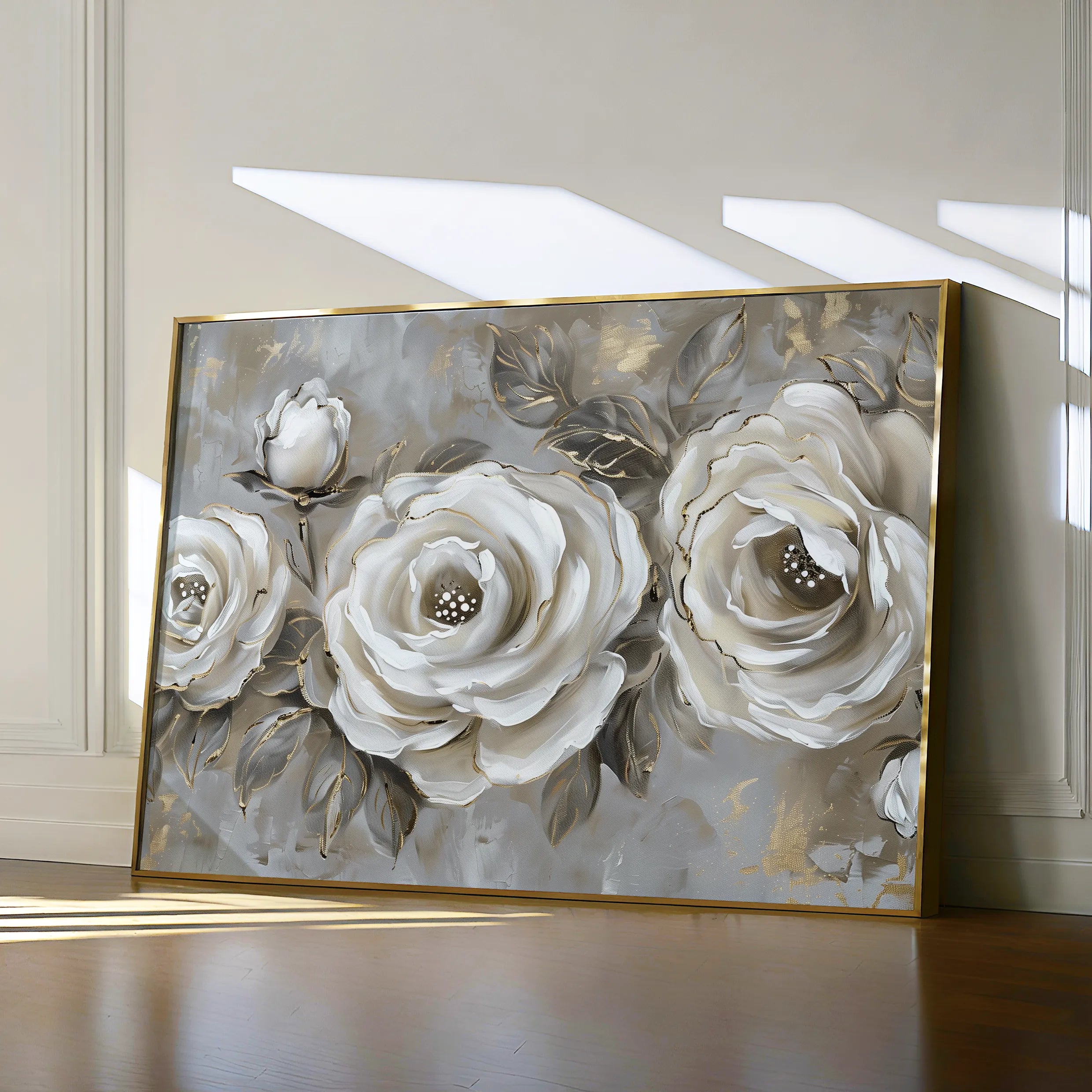 Floral 647 Canvas Art 60 x 40 cm / Black