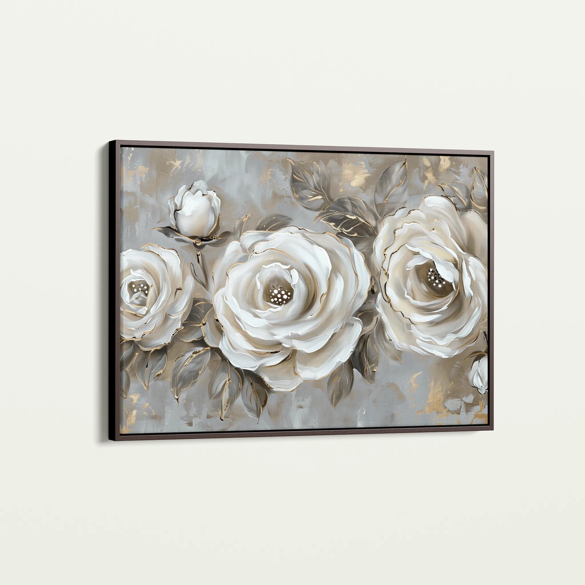 Floral 647 Canvas Art 60 x 40 cm / Black