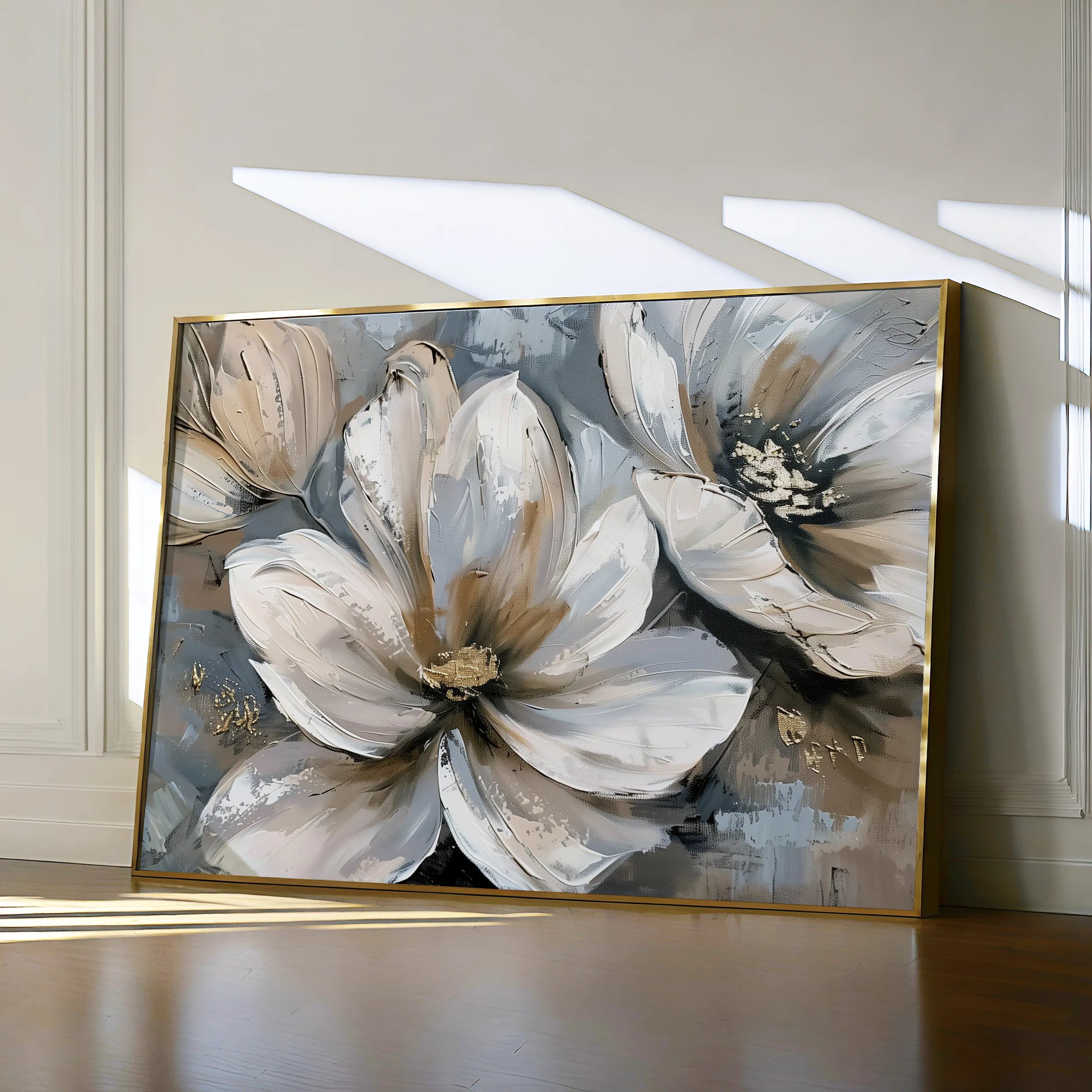 Floral 648 Canvas Art 60 x 40 cm / Black