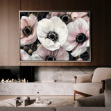 Floral 649 Canvas Art 60 x 40 cm / Black