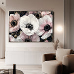 Floral 649 Canvas Art 60 x 40 cm / Black
