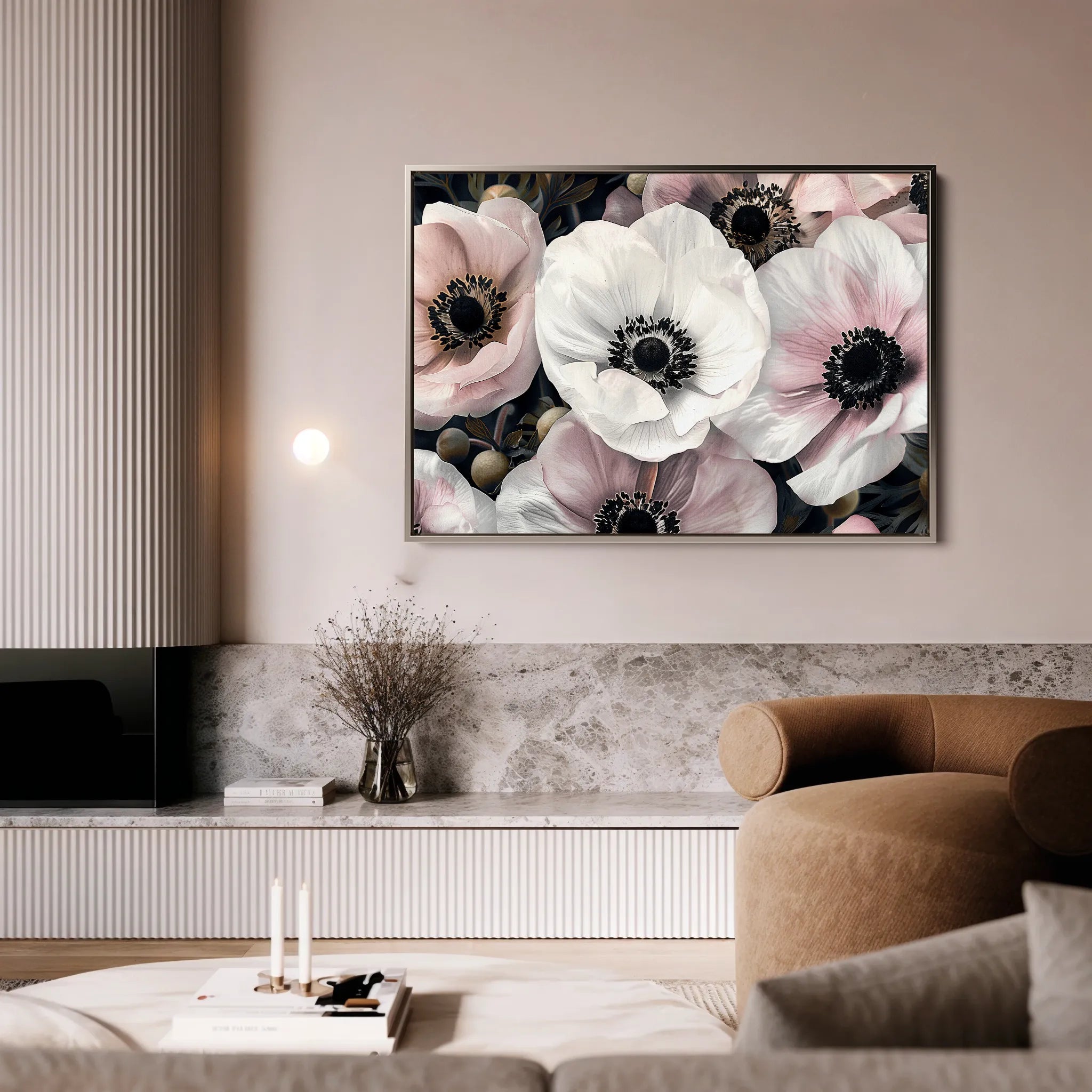 Floral 649 Canvas Art 60 x 40 cm / Black