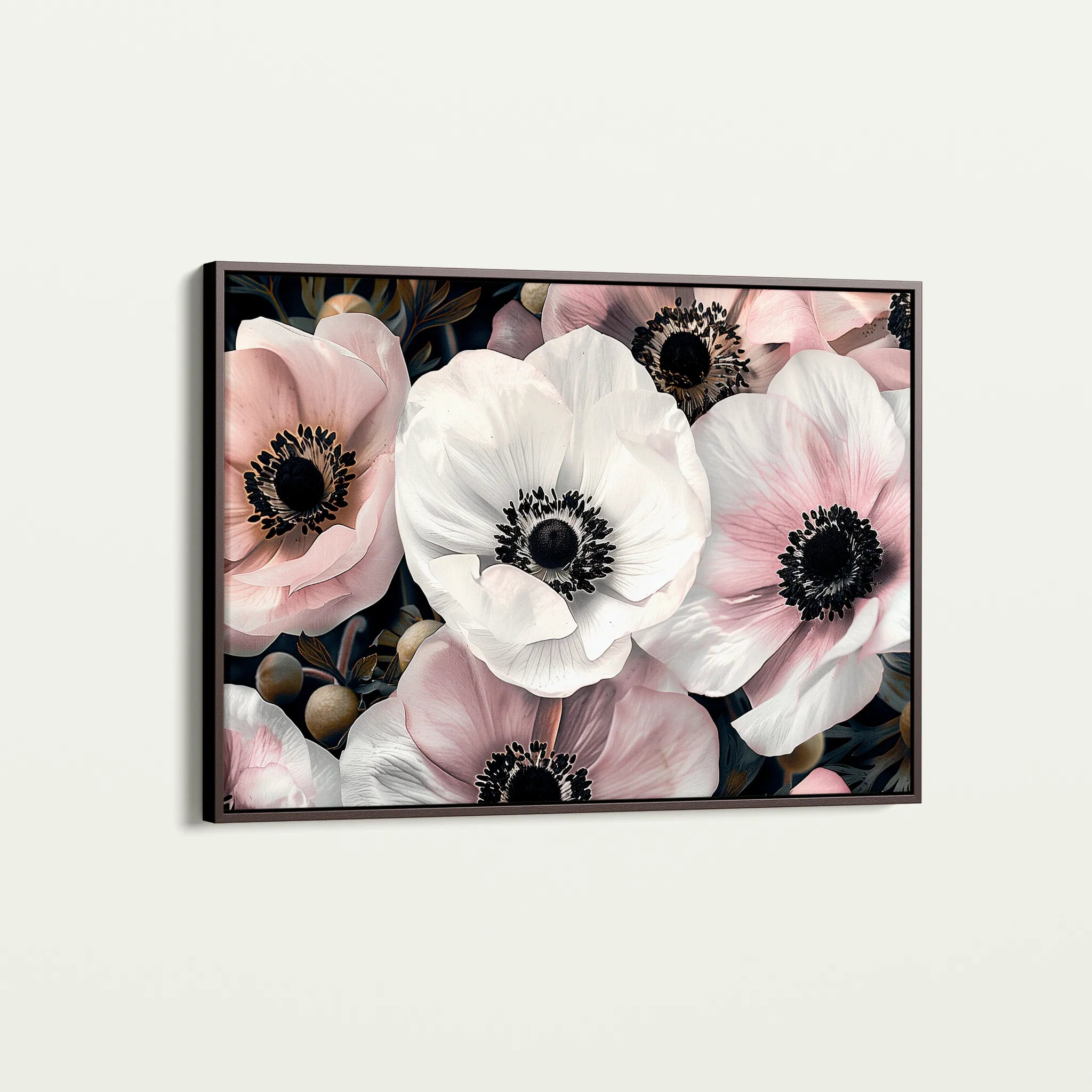 Floral 649 Canvas Art 60 x 40 cm / Black