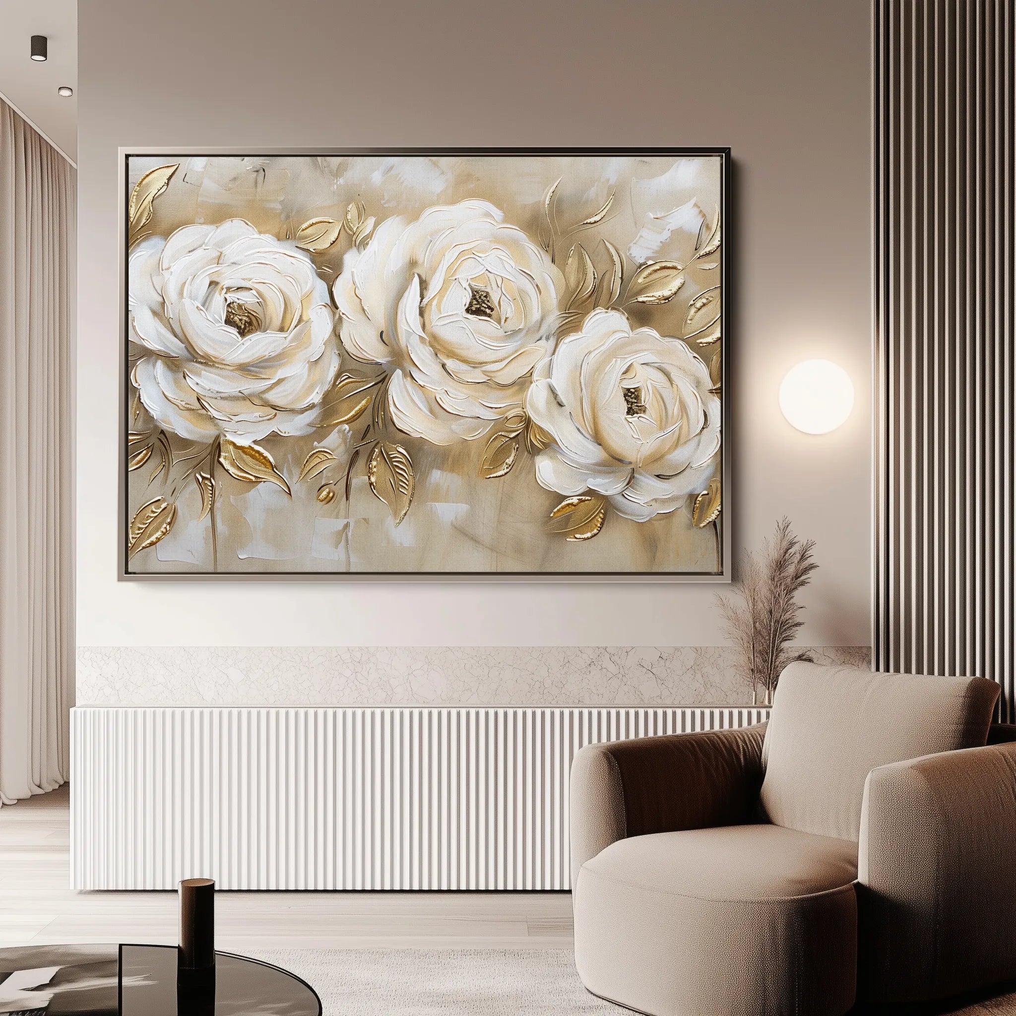 Floral 650 Canvas Art 60 x 40 cm / Black