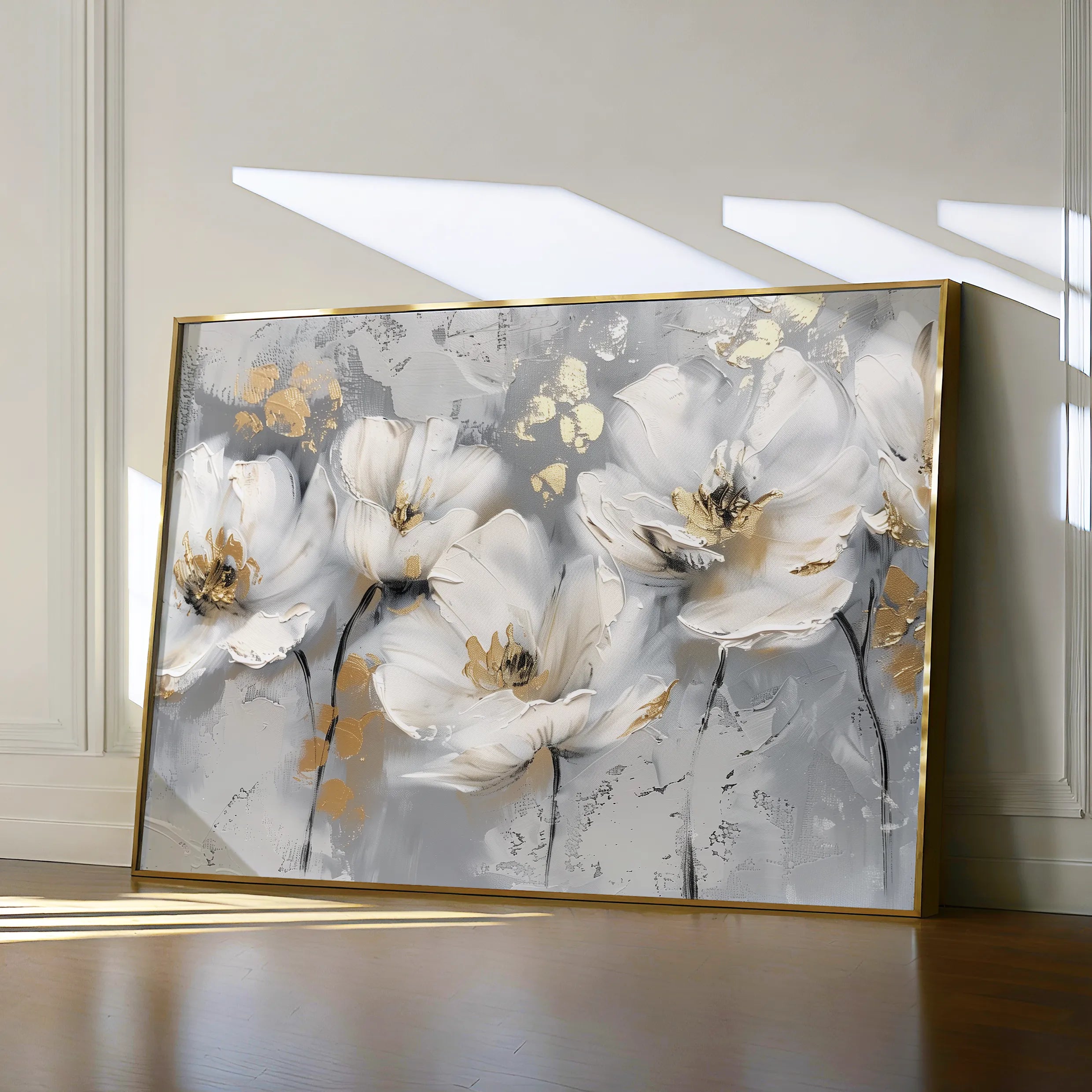 Floral 651 Canvas Art 60 x 40 cm / Black