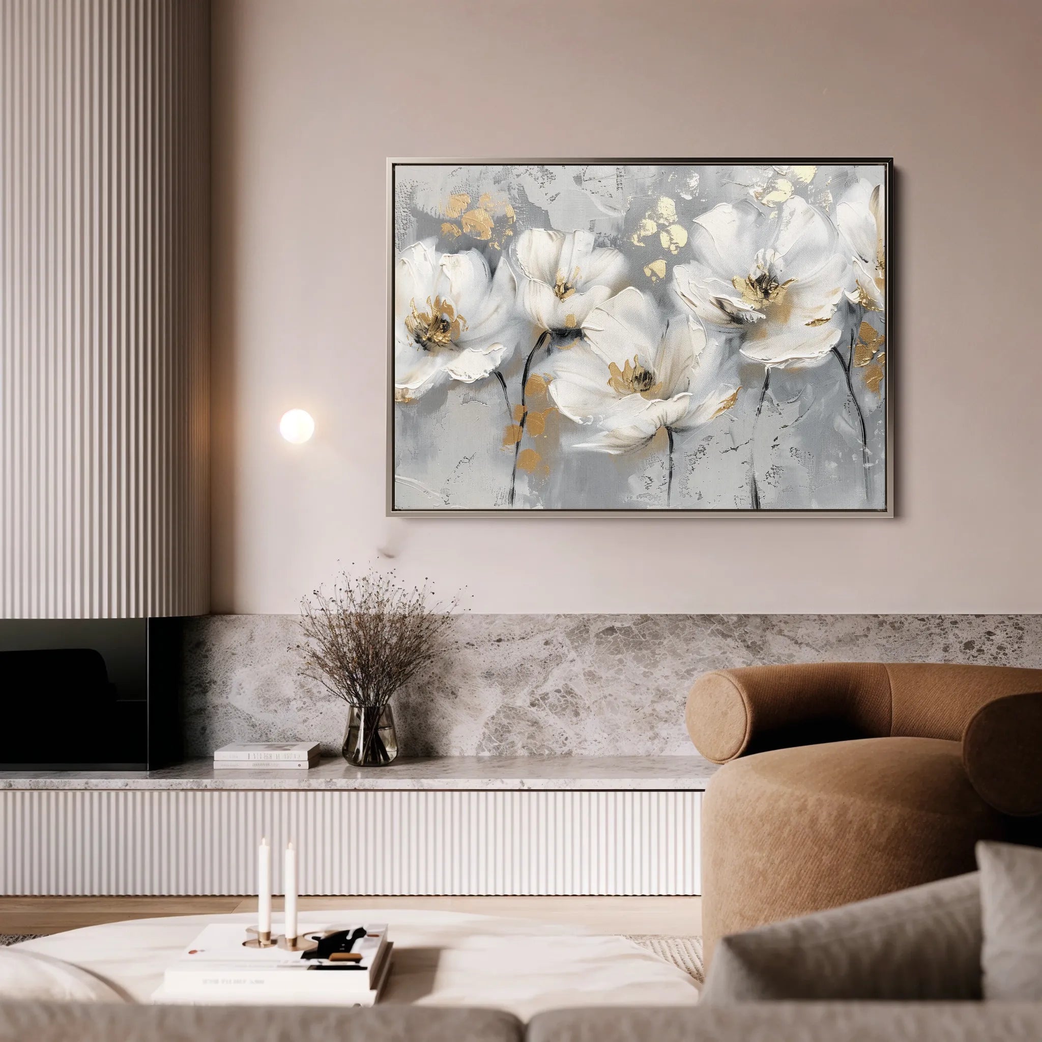Floral 651 Canvas Art 60 x 40 cm / Black