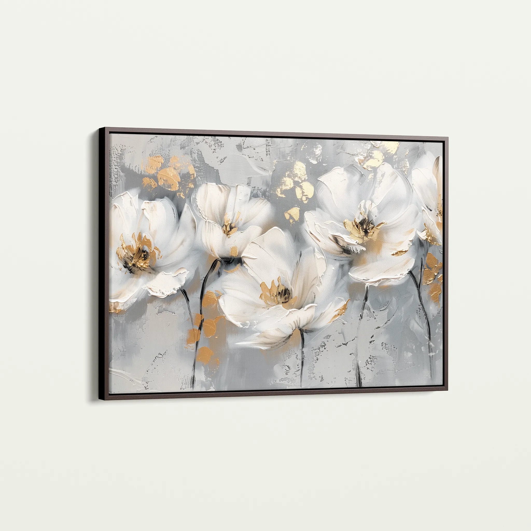 Floral 651 Canvas Art 60 x 40 cm / Black