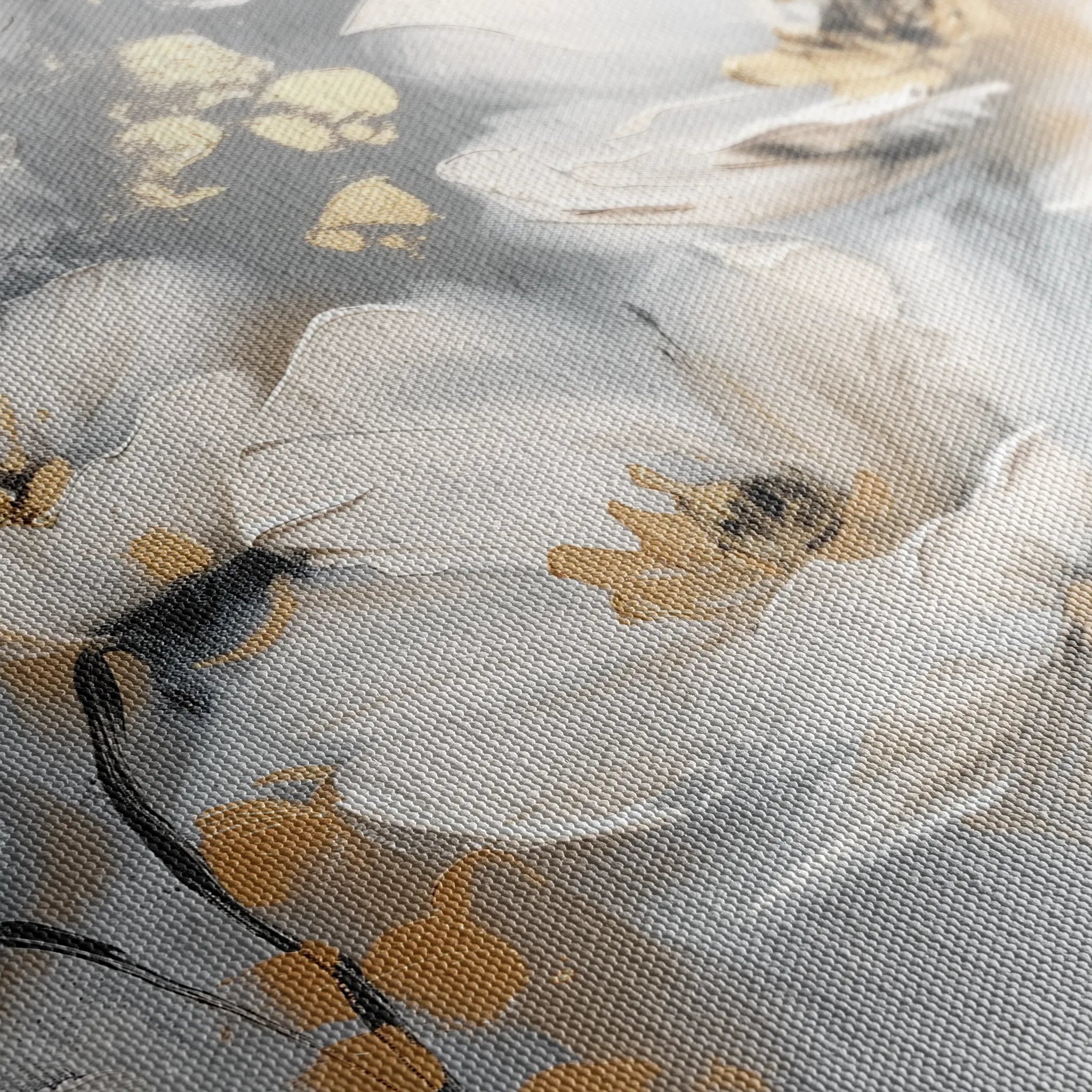 Floral 651 Canvas Art 60 x 40 cm / Black