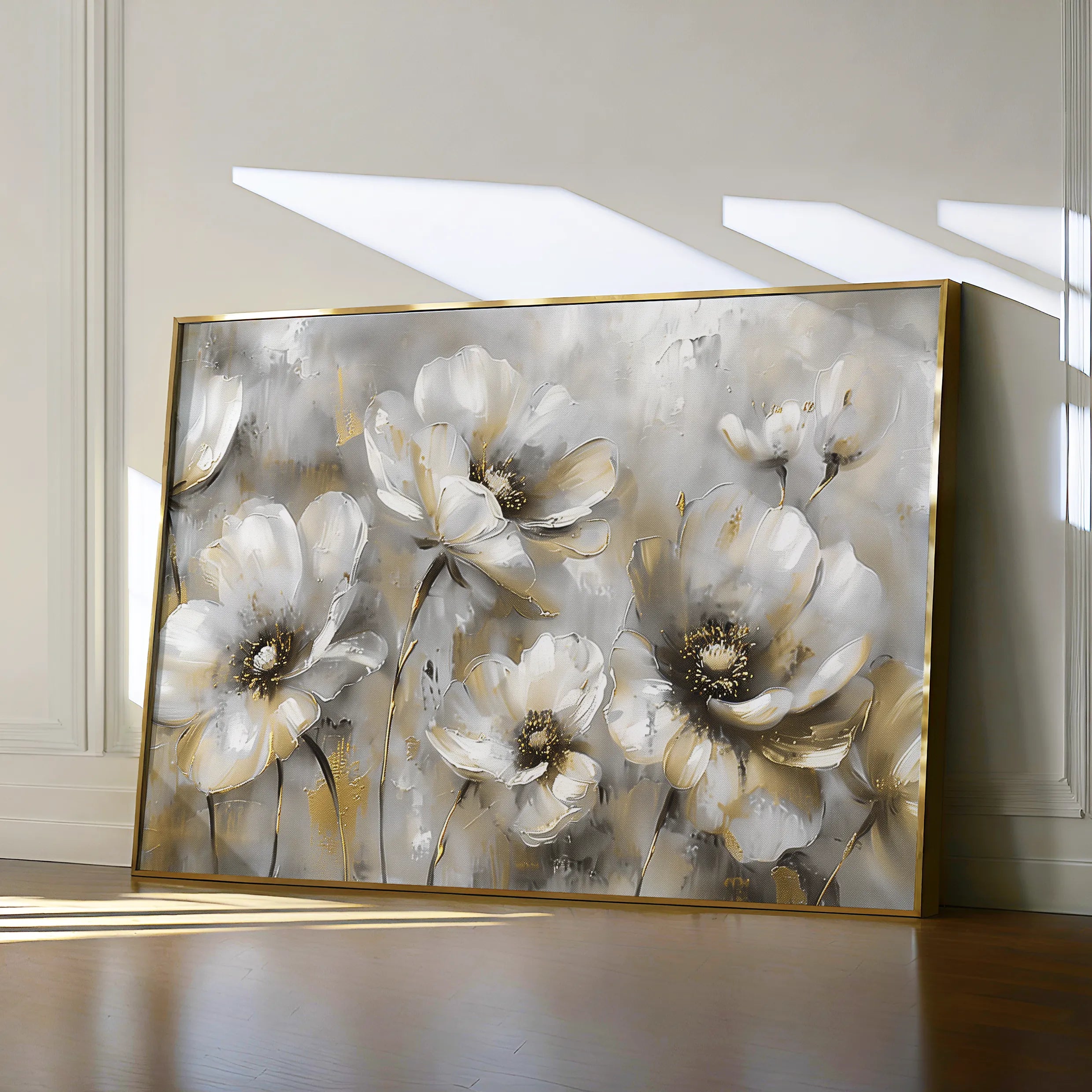 Floral 652 Canvas Art 60 x 40 cm / Black