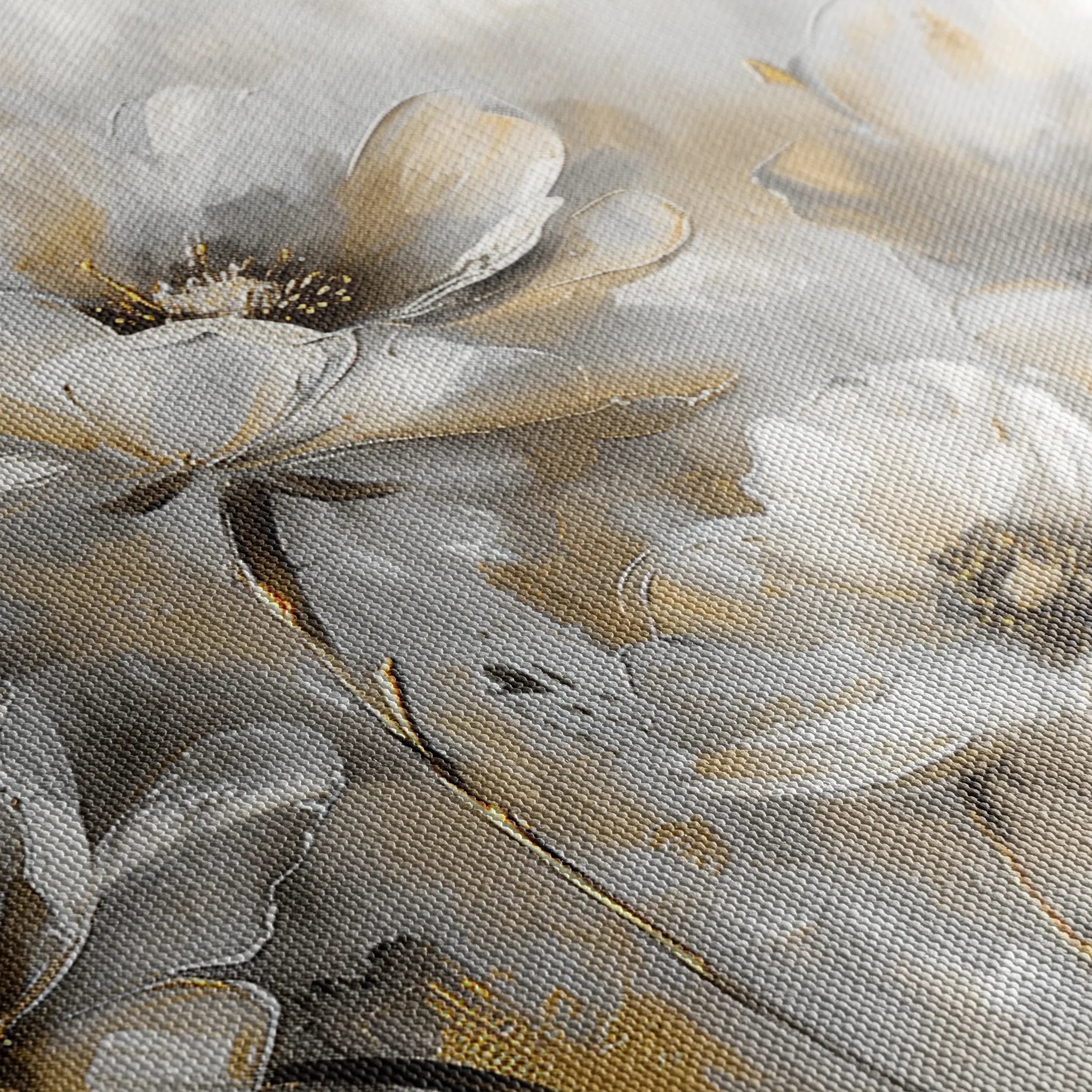 Floral 652 Canvas Art 60 x 40 cm / Black