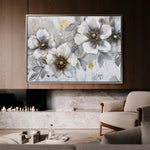 Floral 653 Canvas Art 60 x 40 cm / Black