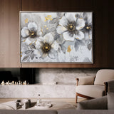 Floral 653 Canvas Art 60 x 40 cm / Black