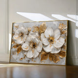Floral 654 Canvas Art 60 x 40 cm / Black