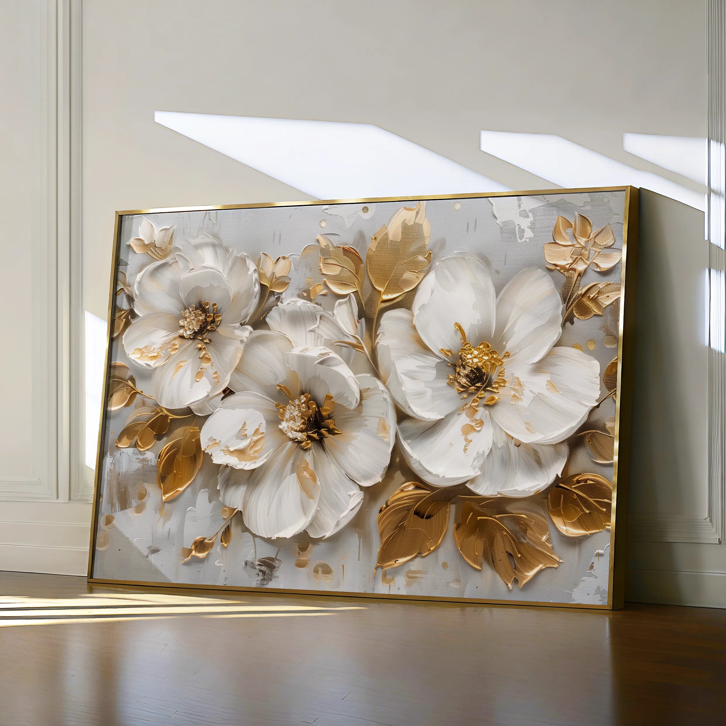 Floral 654 Canvas Art 60 x 40 cm / Black