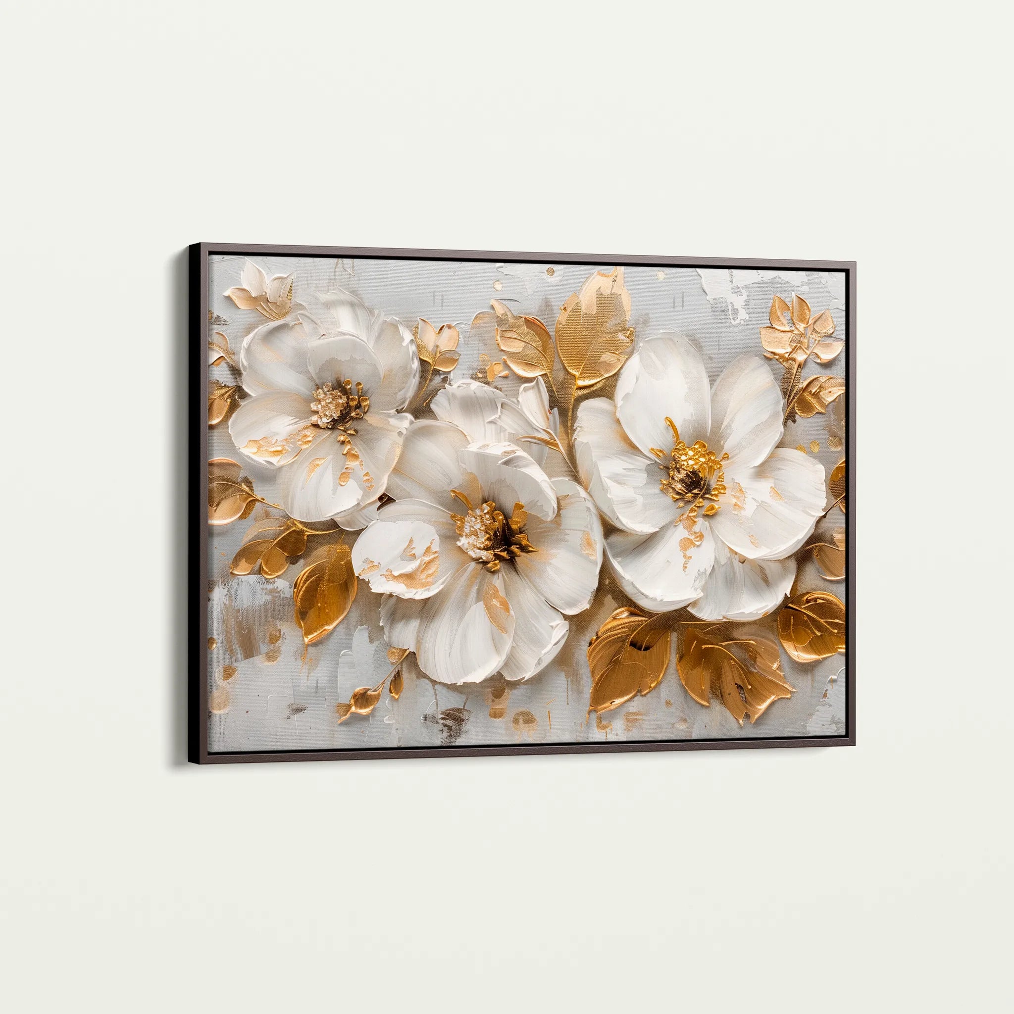 Floral 654 Canvas Art 60 x 40 cm / Black