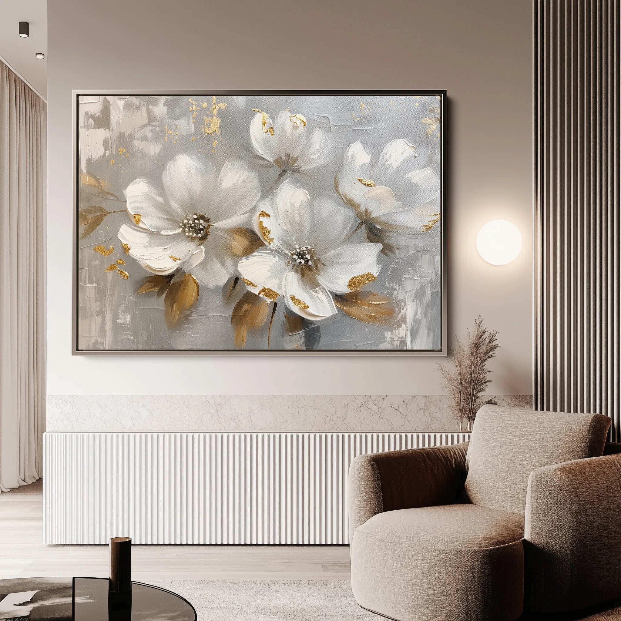 Floral 655 Canvas Art 60 x 40 cm / Black