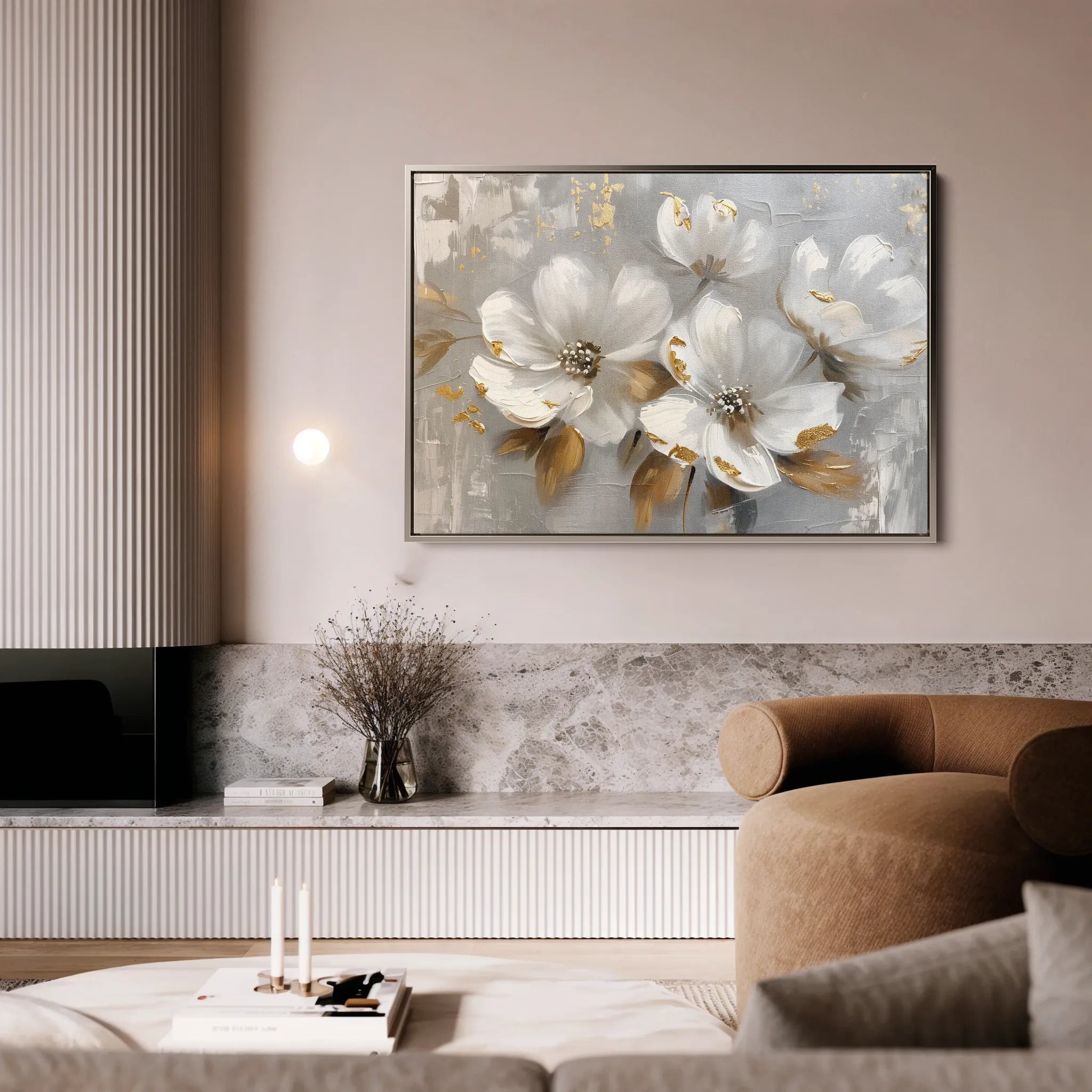 Floral 655 Canvas Art 60 x 40 cm / Black