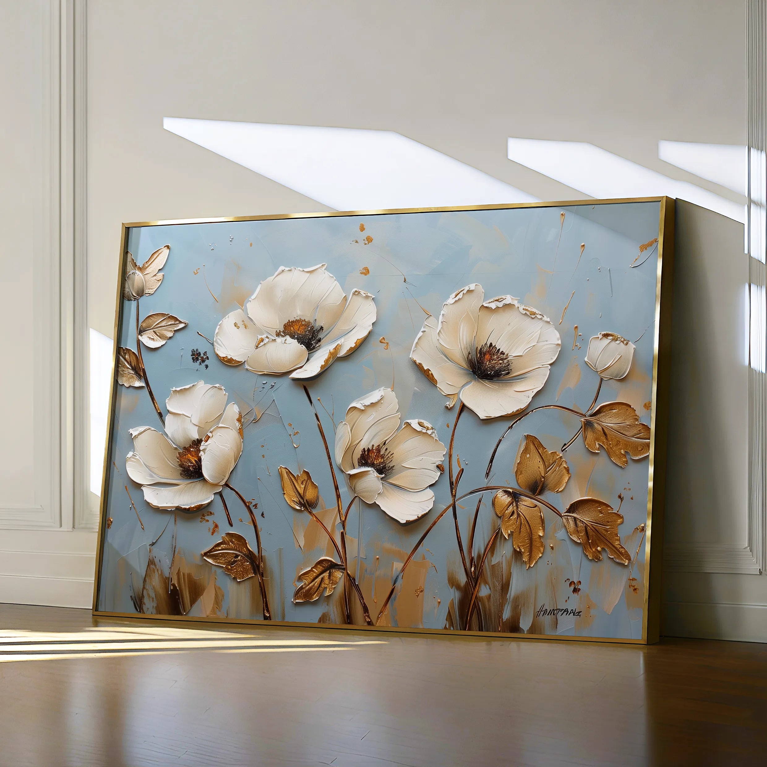 Floral 656 Canvas Art 60 x 40 cm / Black